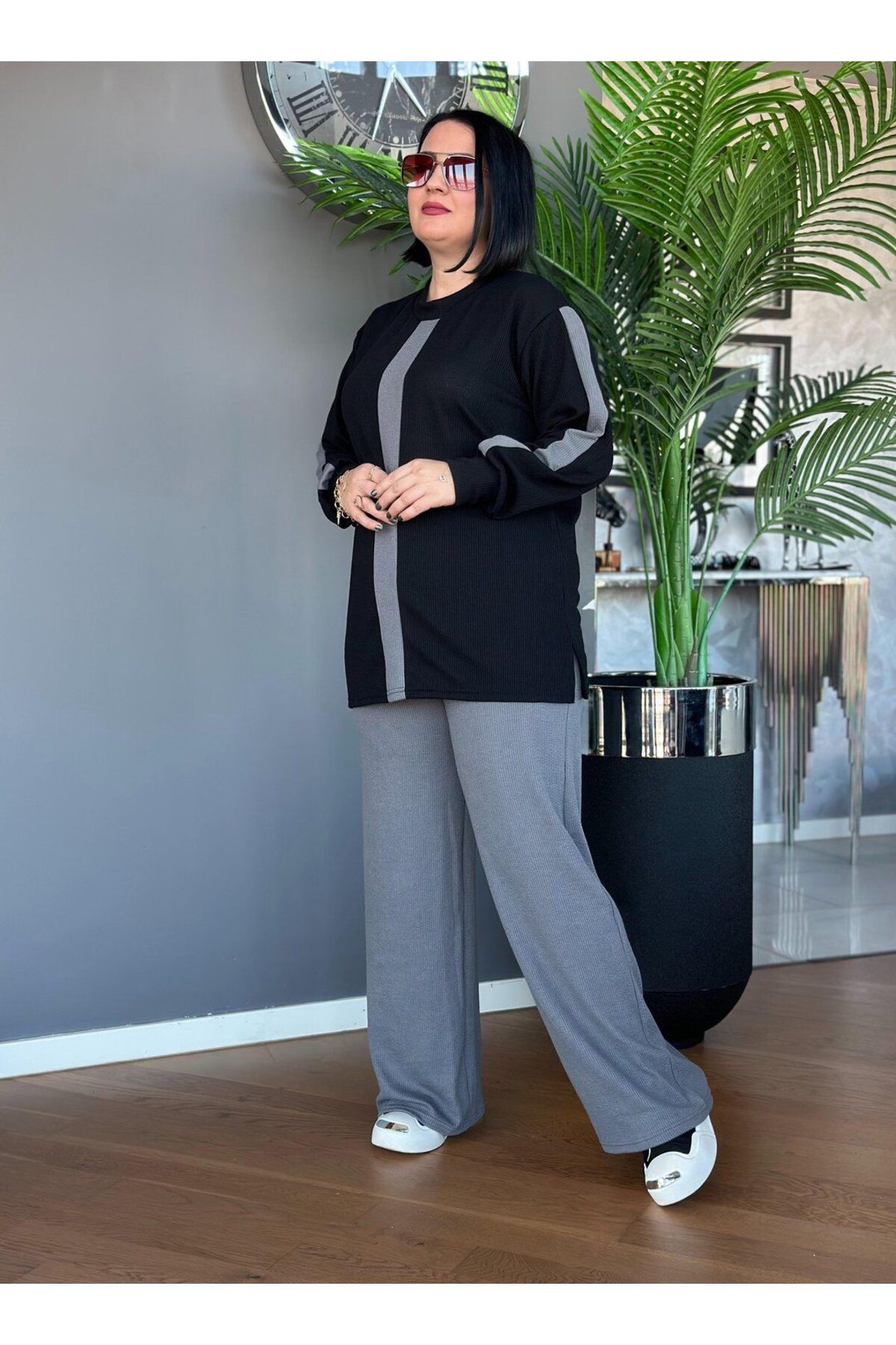 Vio Moda Büyük Beden Fitilli Takım
