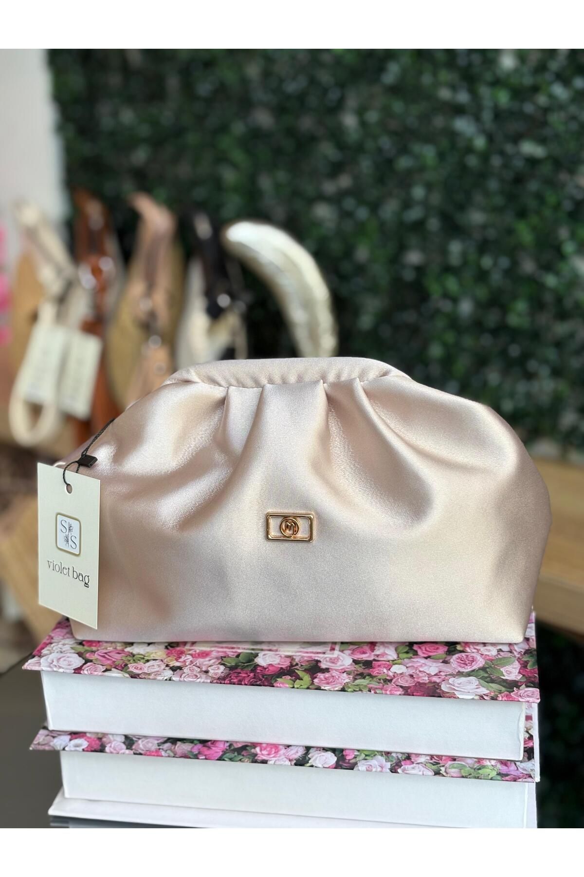 Moda Lime Vizon Saten Görünümlü Şık Kadın El ve Omuz Çantası