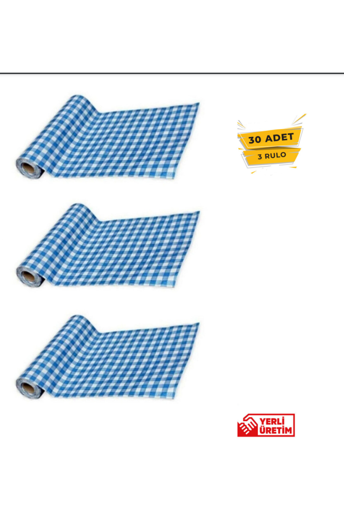 Regron Tek Kullanımlık Pratik Masa Aktivite Kullan At 3'lü Rulo Bebek Sandalyesi Örtüsü Mavi Desen