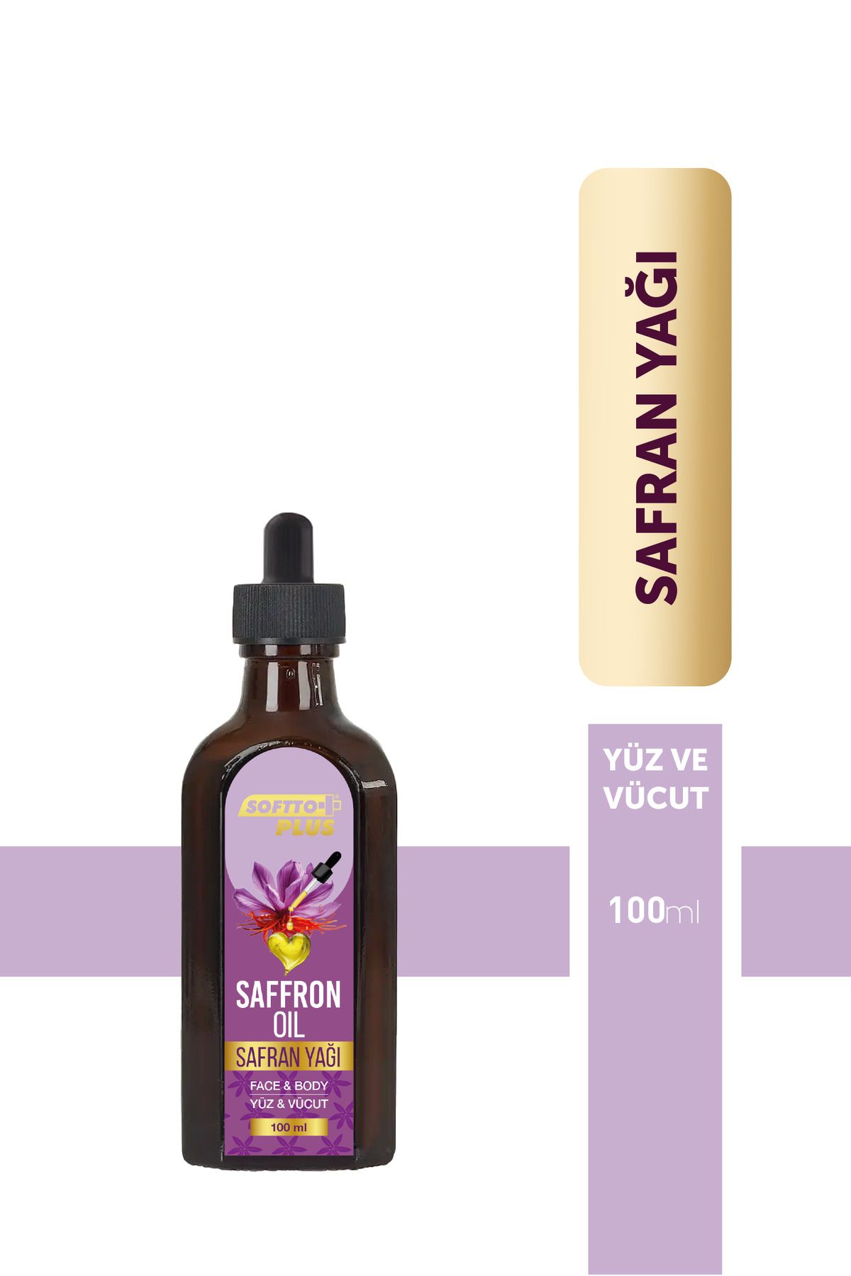 Softto Plus Safran Nemlendiren Kırışıklık Görünümünün Azalmasına Yardımcı Yüz ve Vücut Yağ 100 ml