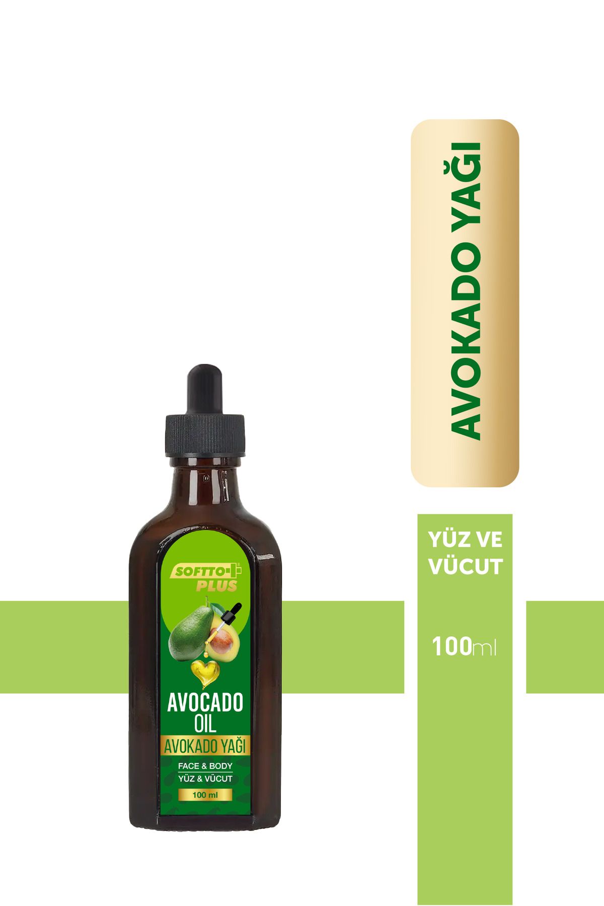 Softto Plus Avokado Cilt Bariyerini Güçlendiren Parlaklık Canlılık Kazandıran Yüz ve Vücut Yağ100 ml