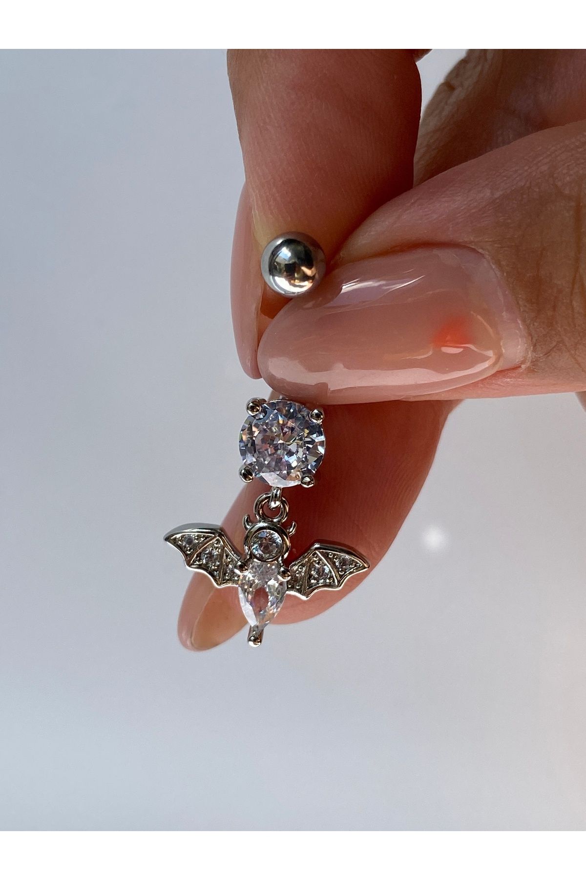 kurukafagift Çelik Göbek Piercing Yarasa Model