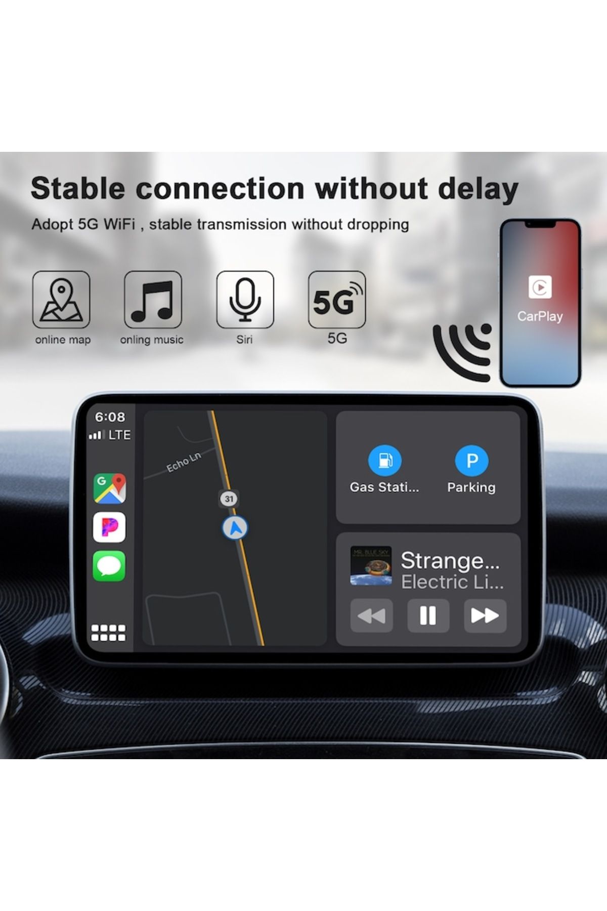 OEM-Modulator Auto CarPlay Wireless IOS, Smart USB adaptor carplay, reconectare automata, compatibil USB 3