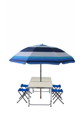 Smooth Incorporated Katlanır Piknik/Kamp Masası Seti Şemsiye Çanta Tipi Ayarl...