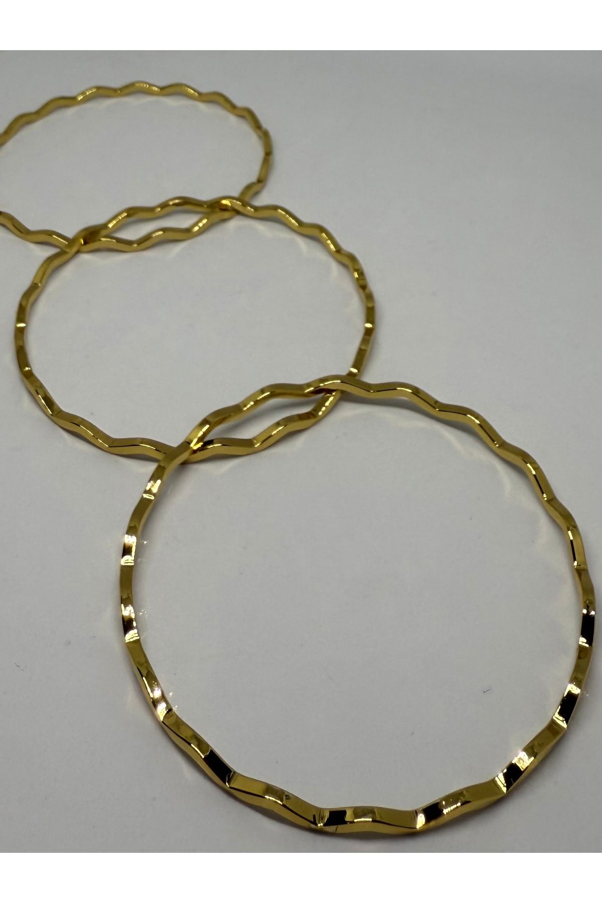 Gulsah's Store Çelik gold 3'lü zikzak ajda bilezik
