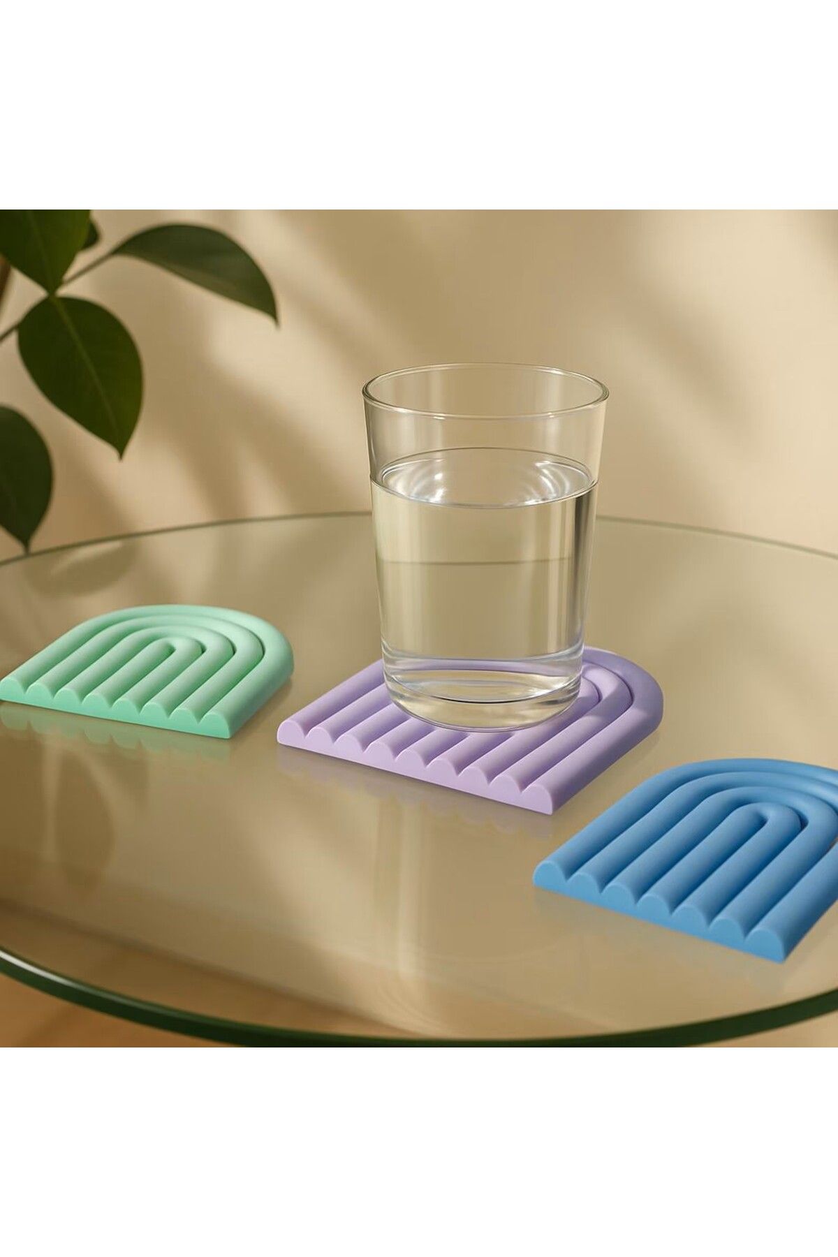 Muhcu Home Minimalist Yarım Daire Bardak Altlığı, Modern İskandinav Stili Tasarım