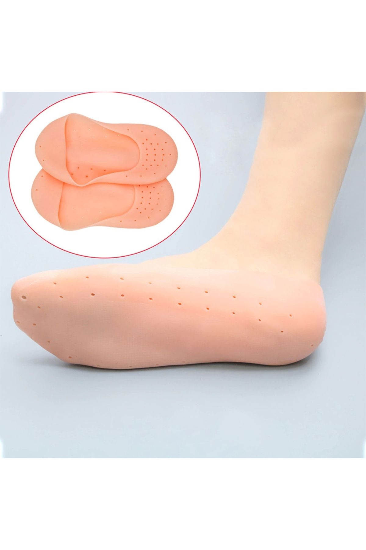 shop 1 Çift Silikon Hava Alır Patik Silikon Ayak -Topuk Koruyucu Nemlendirici