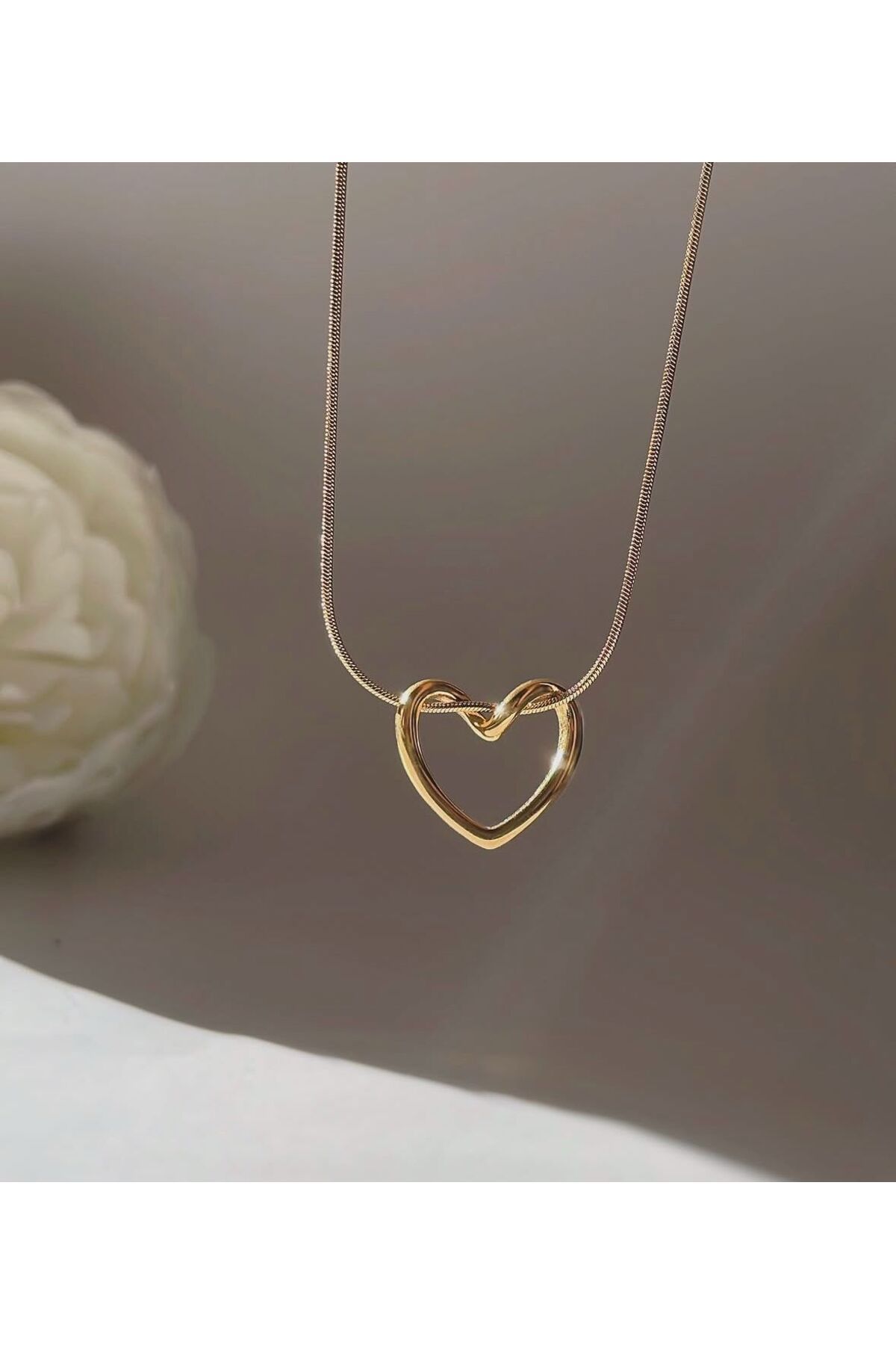 Perry Accesories kararmaz çelik garantili düğüm kalp kolye çelik düğüm kalp kolye kadın kolye