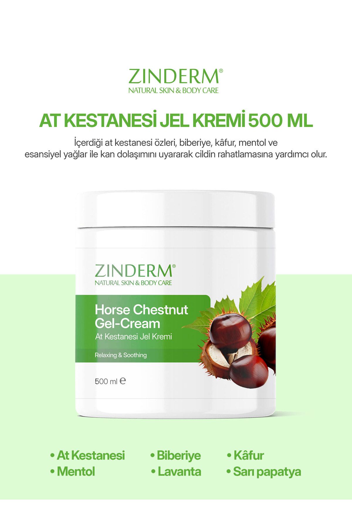 zinderm At Kestanesi Jeli, Masaj Kremi 500 ml (4 Adet X 500 ml)