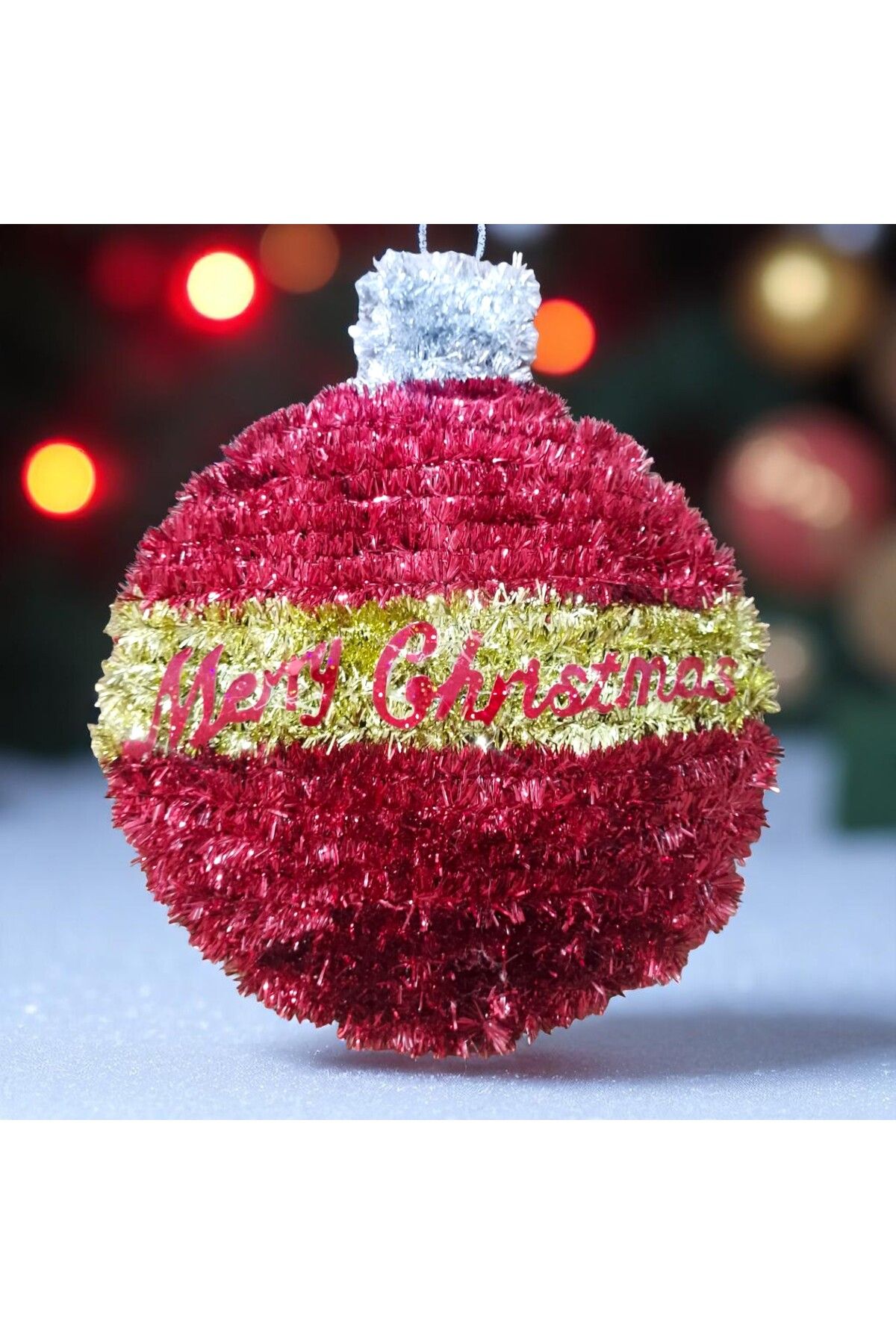 Kuzey-High Quality New Year Ball Decor Red Gold Ball Decor Metallic New Year Window Decorations 28X23 cm 4
