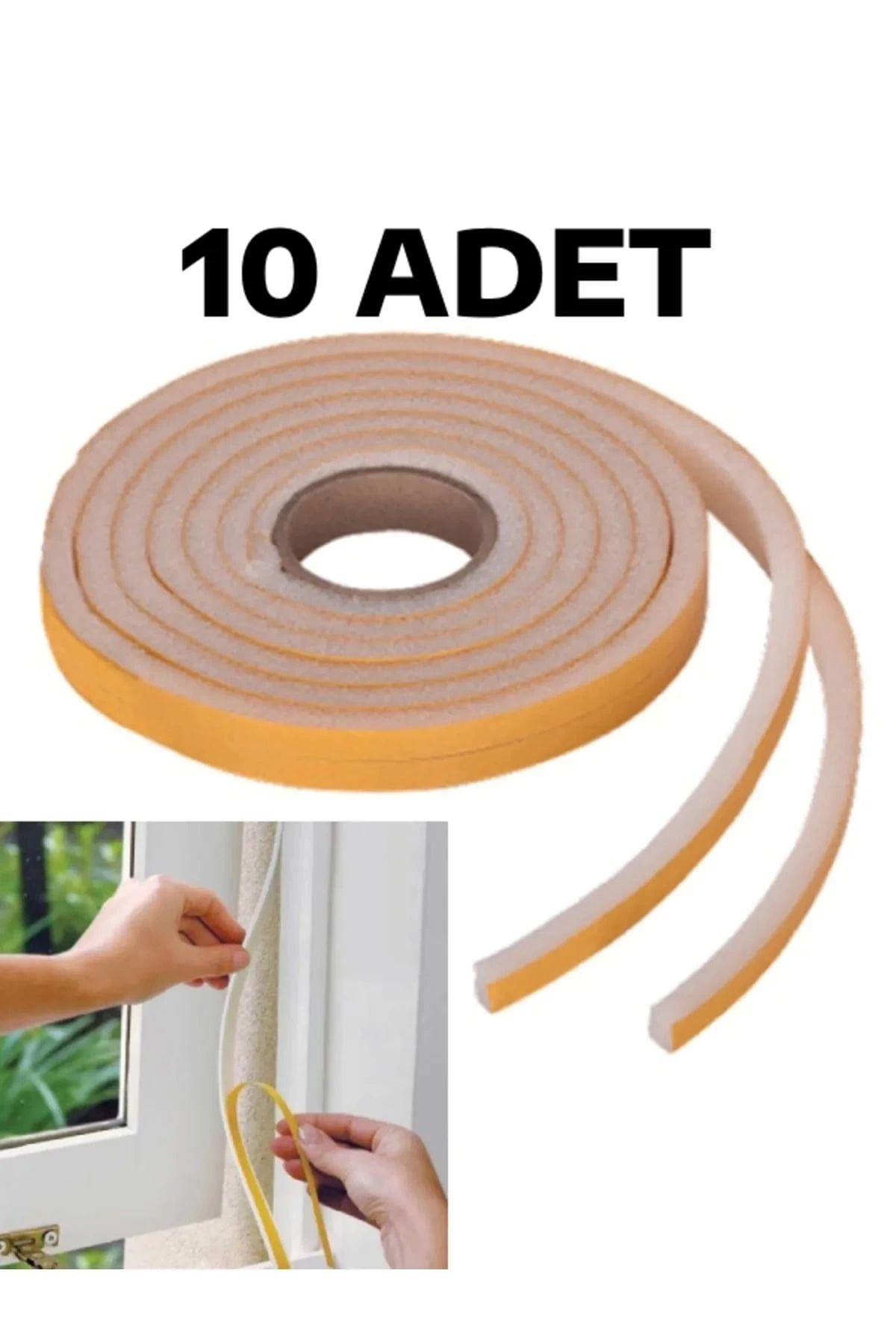 shop 10 Adet Pencere Isı Yalıtım Süngeri Yapışkanlı Pencere Rüzgar Bandı (10 Adet x 5Metre)