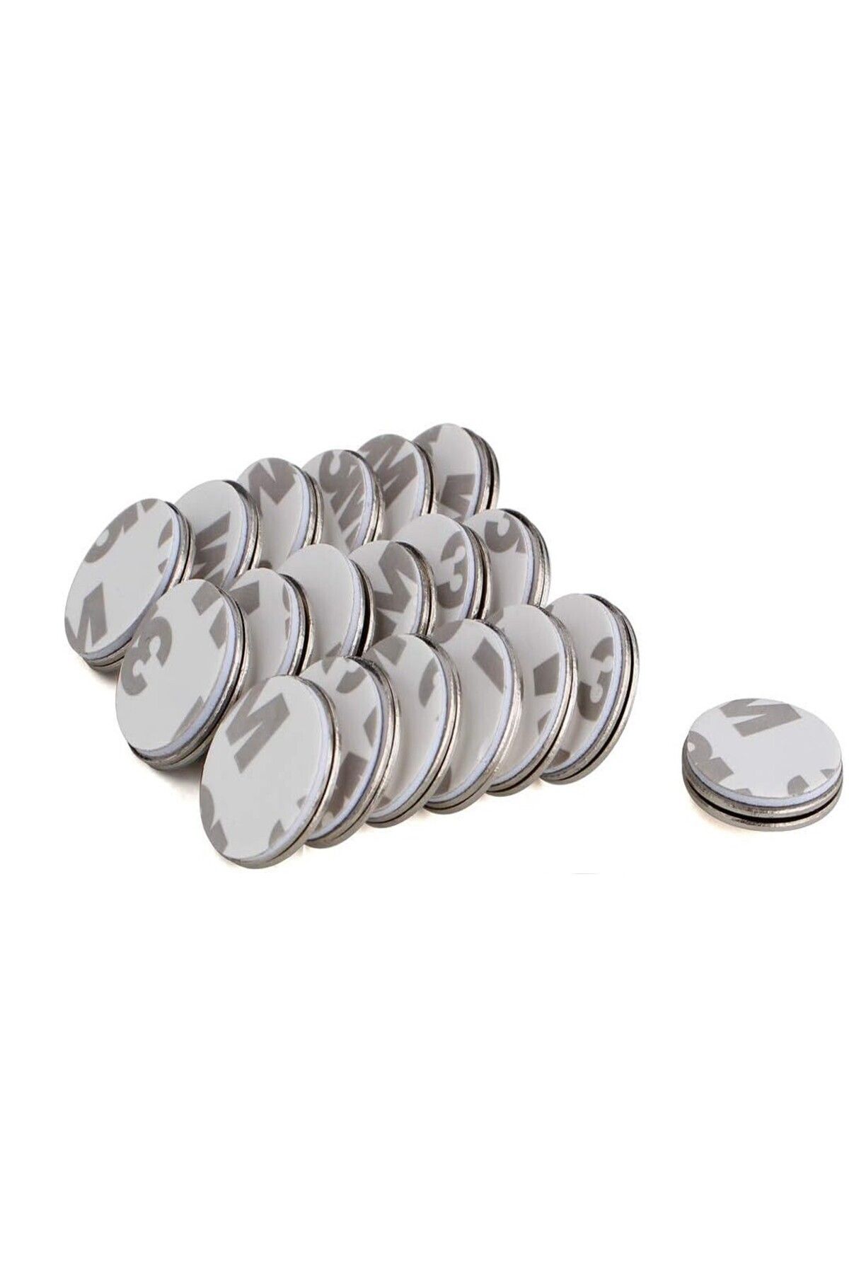 Elioure 17 mm yuvarlak yapışkan rozet mıknatısı, 50 adet set