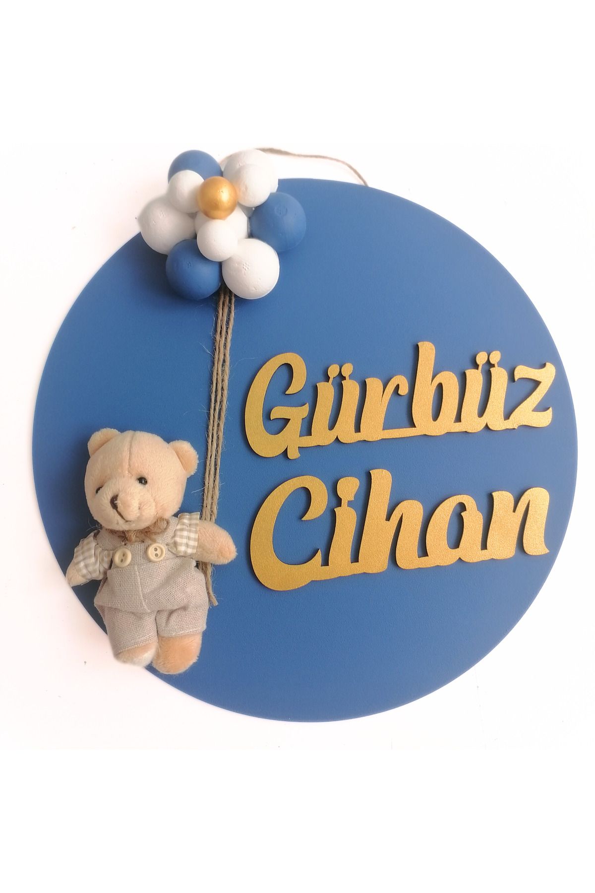 Handmade İsimli Bebek Kapı Süsü 30 cm istenen isim yazılabilir