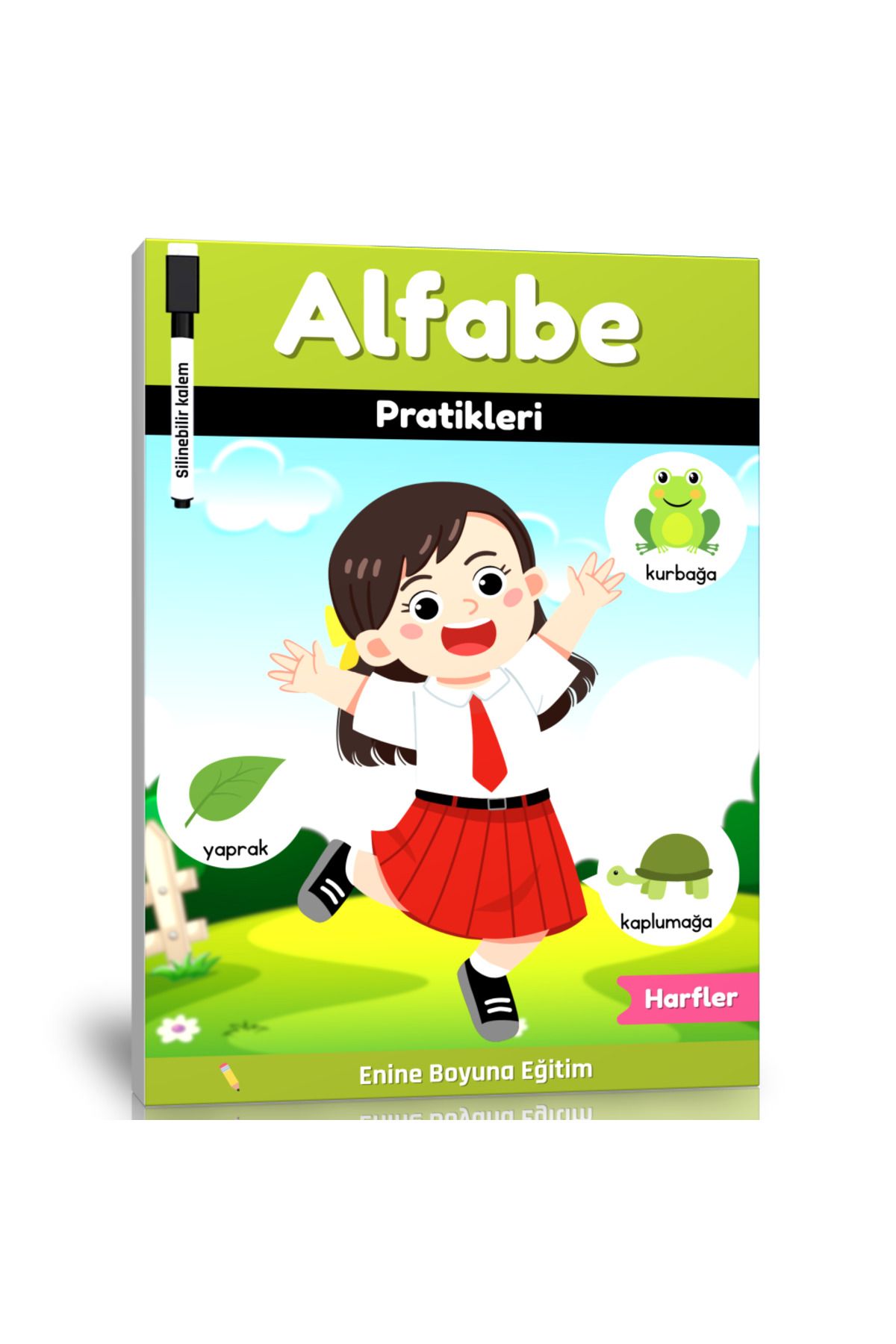 Enine Boyuna Eğitim Okul Öncesi ve Birinci Sınıflar İçin Alfabe Pratikleri YAZ-SİL Kitabı