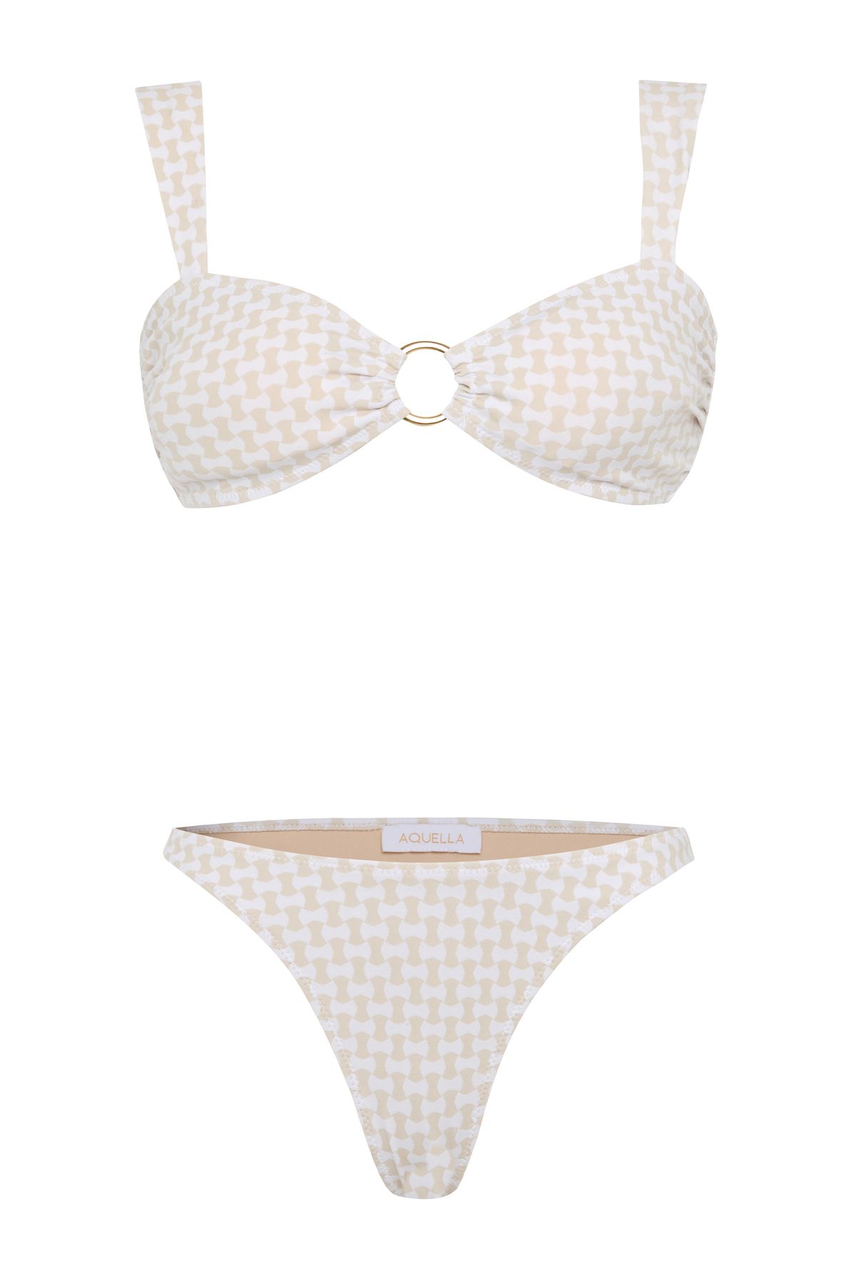 AQUELLA Tokalı Geniş Askılı Desenli Straplez Bikini