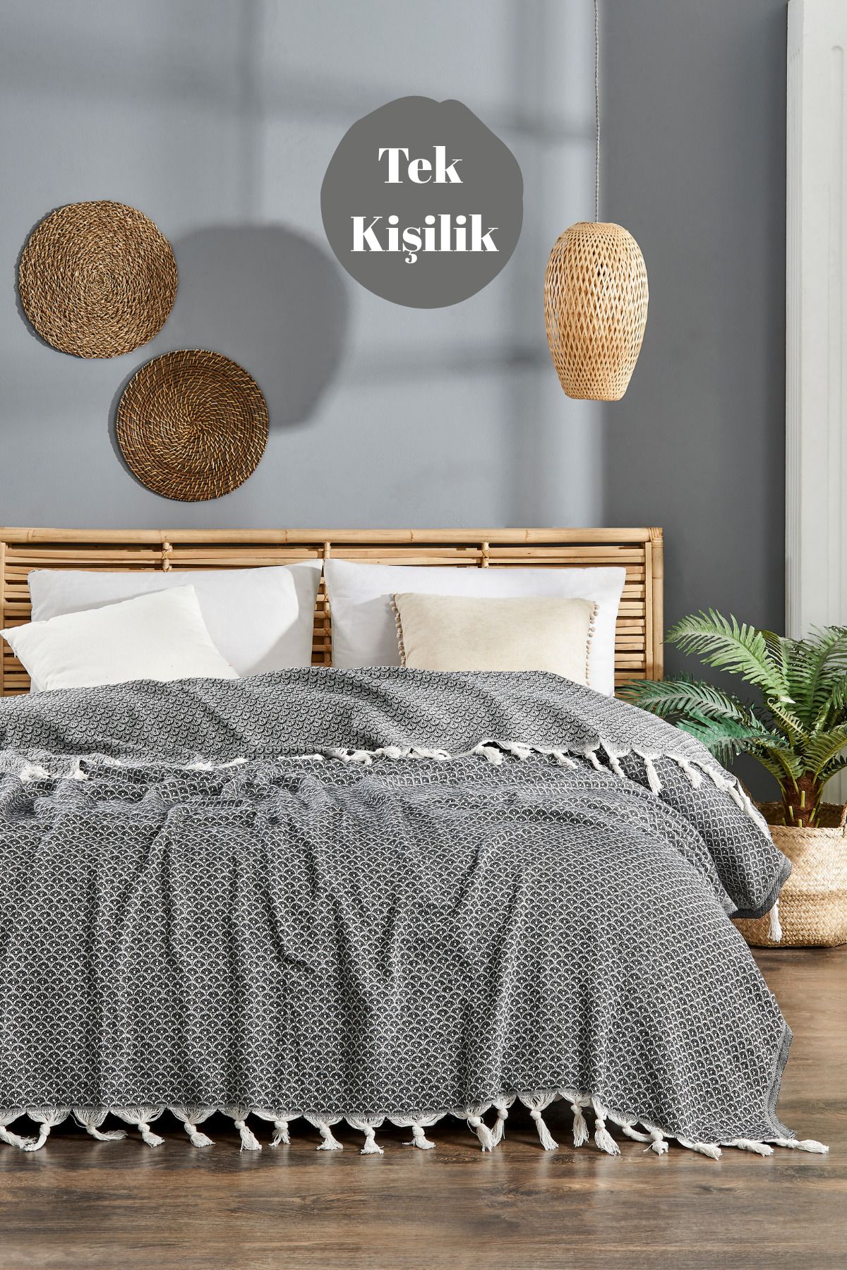 Casnack Yeliz Model Antrasit Tek Kişilik Pike 170x210cm
