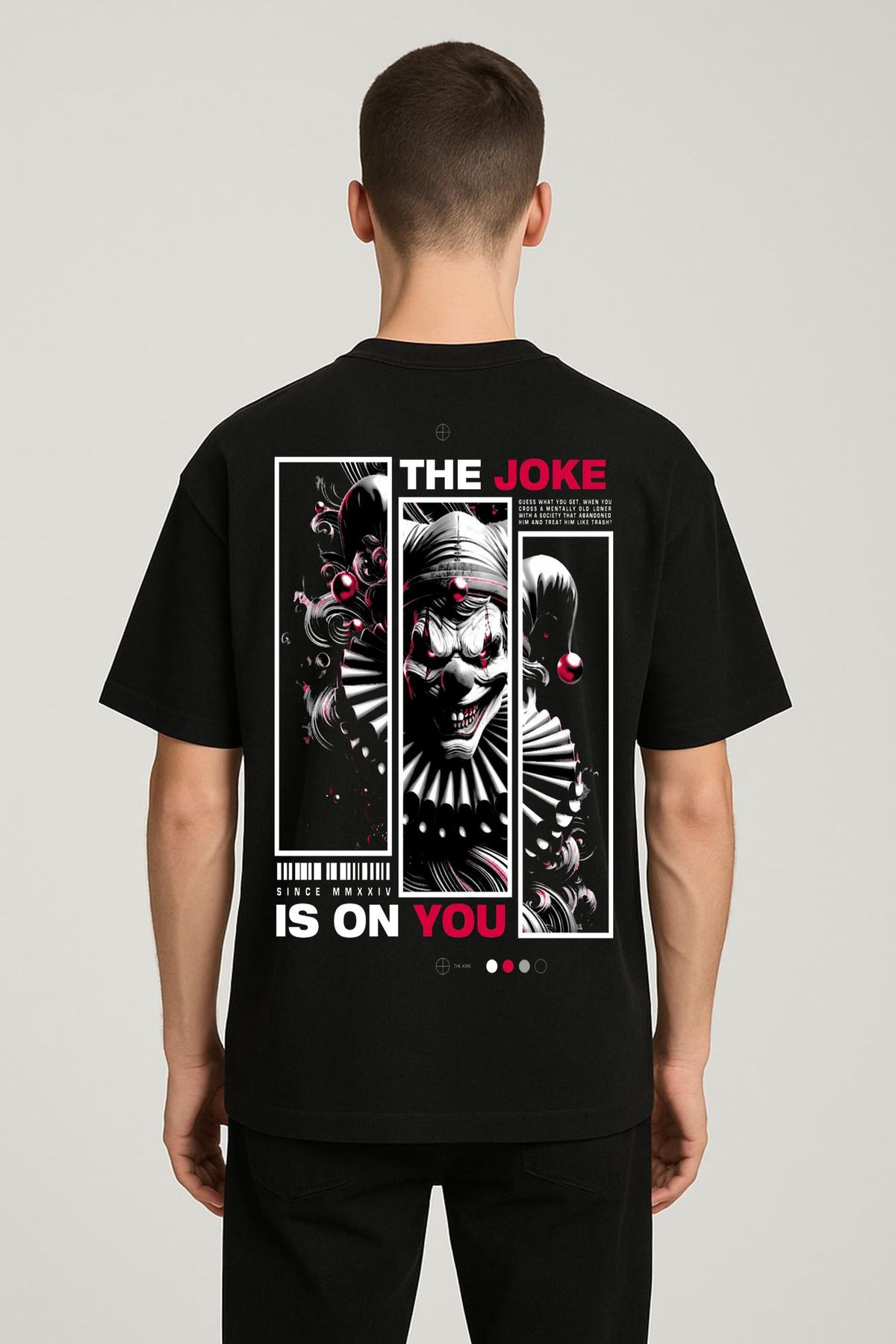 MODA Unisex Oversize Kalıp the Joke Baskılı T-Shirt