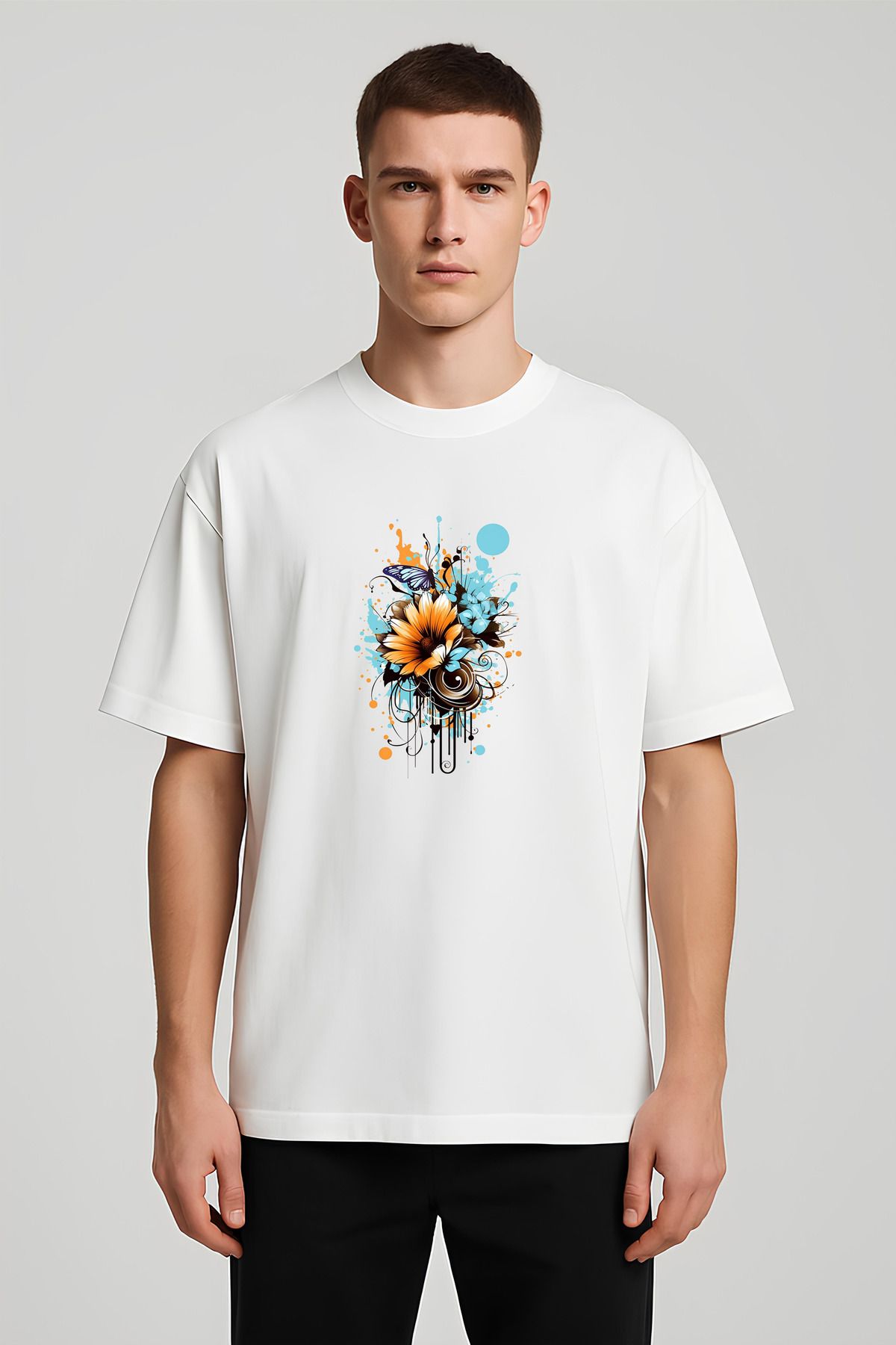 MODA Unisex Oversize Kalıp Beatiful Baskılı T-Shirt