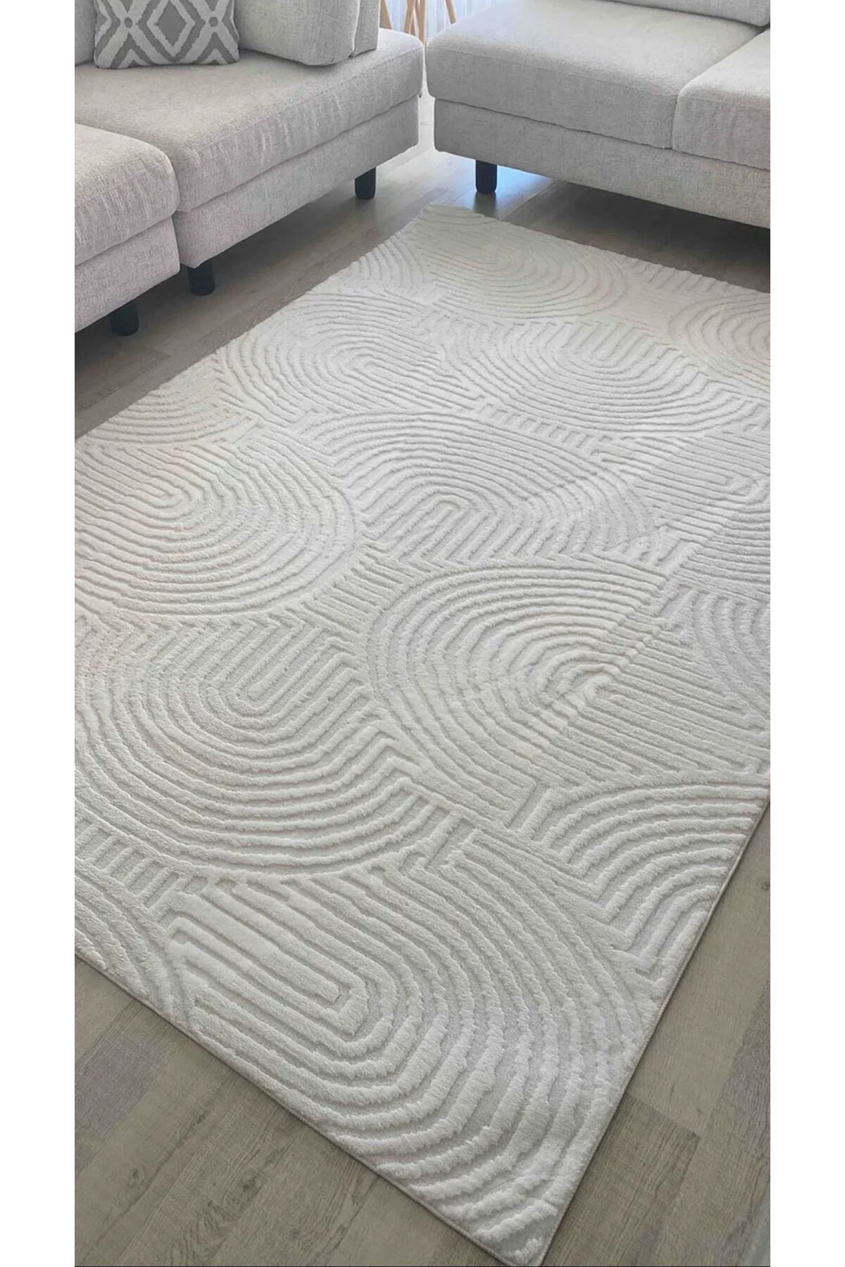 WERRA BEYAZ RENKLİ YUMUŞAK DOKULU DESENLİ PELUŞ HALI YOLLUK KORİDOR HALISI HALI YATAK ODASI HALISI