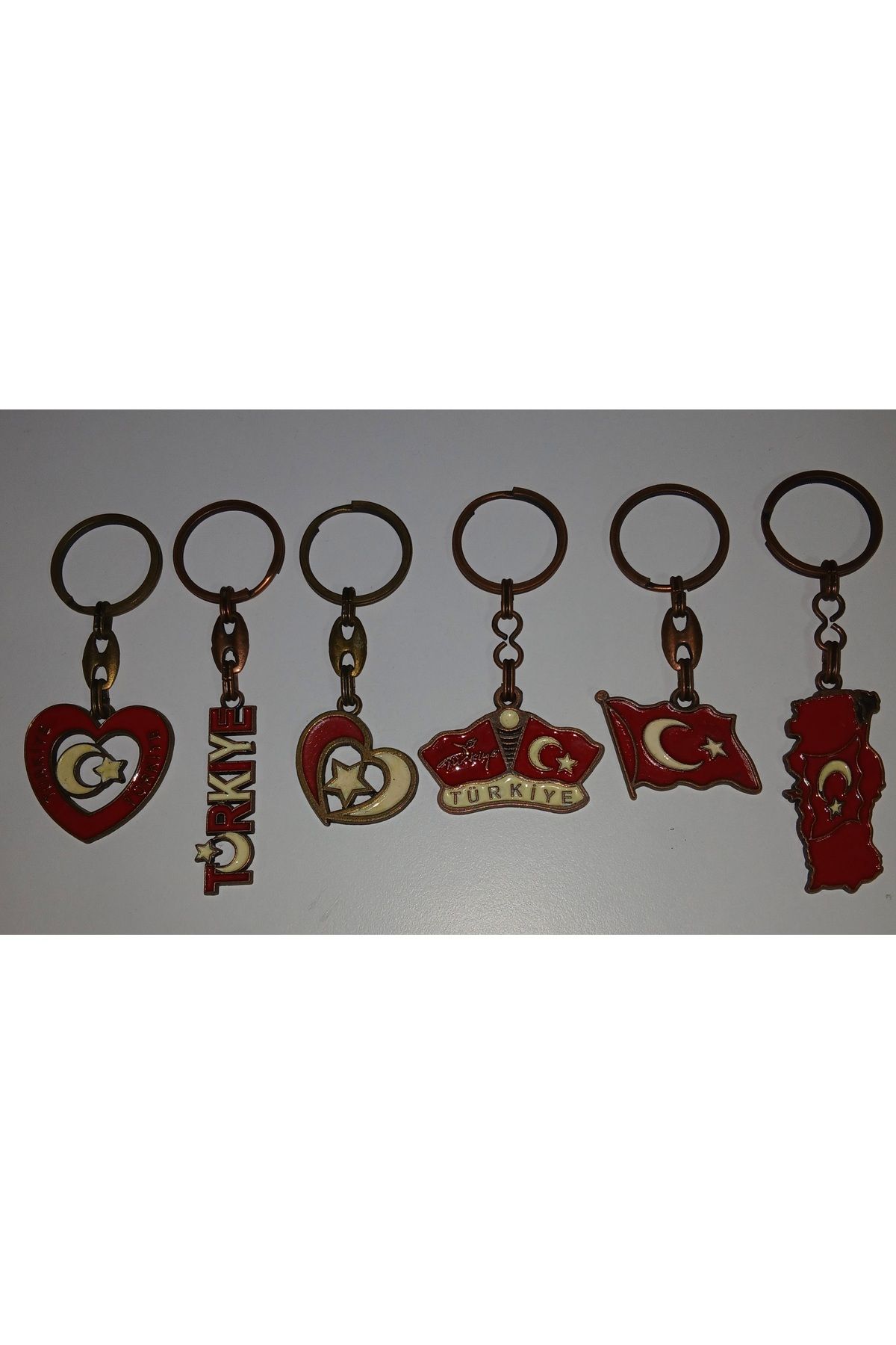 DÜZGÜN TİCARET Türkiye Ve Türk Bayraklı Metal Anahtarlık 6 Farklı