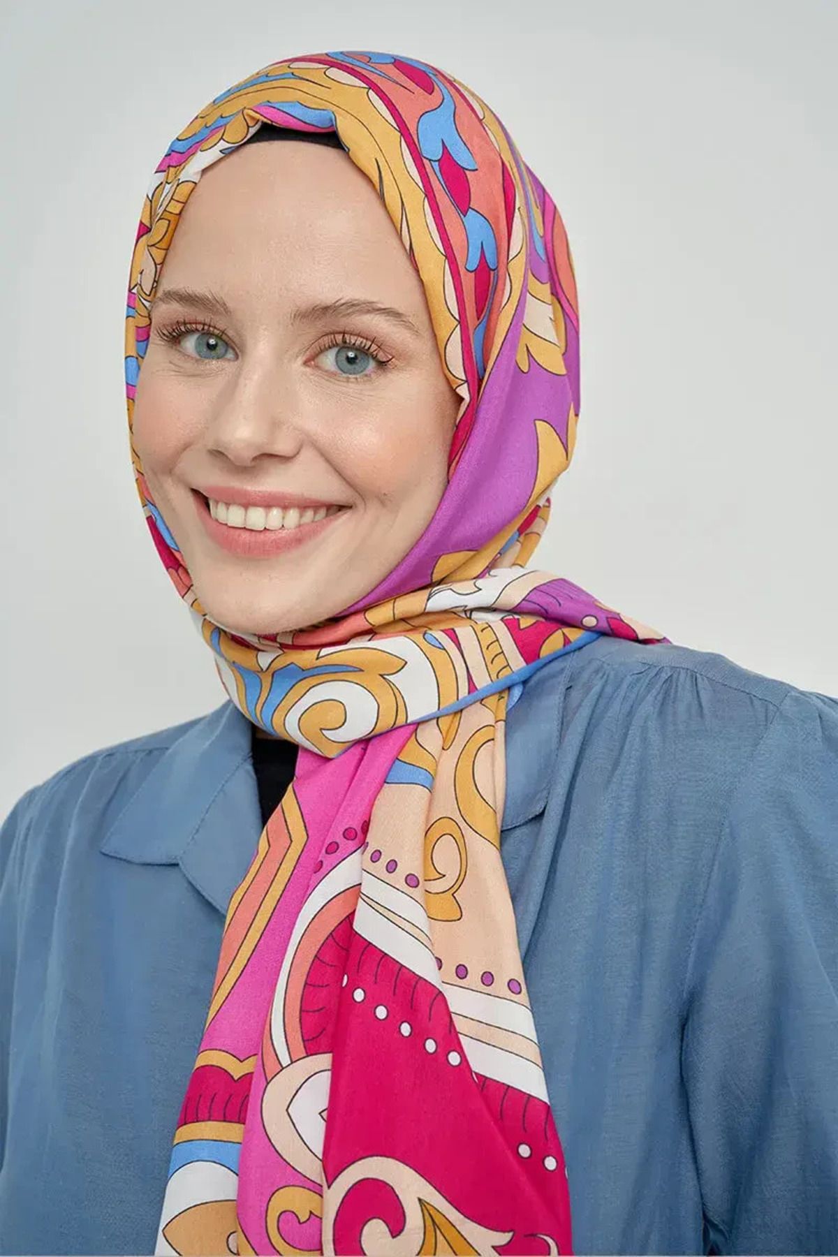Perla Scarf & More ED Paisley Koleksiyonu Carnaval Şal - Turkuaz