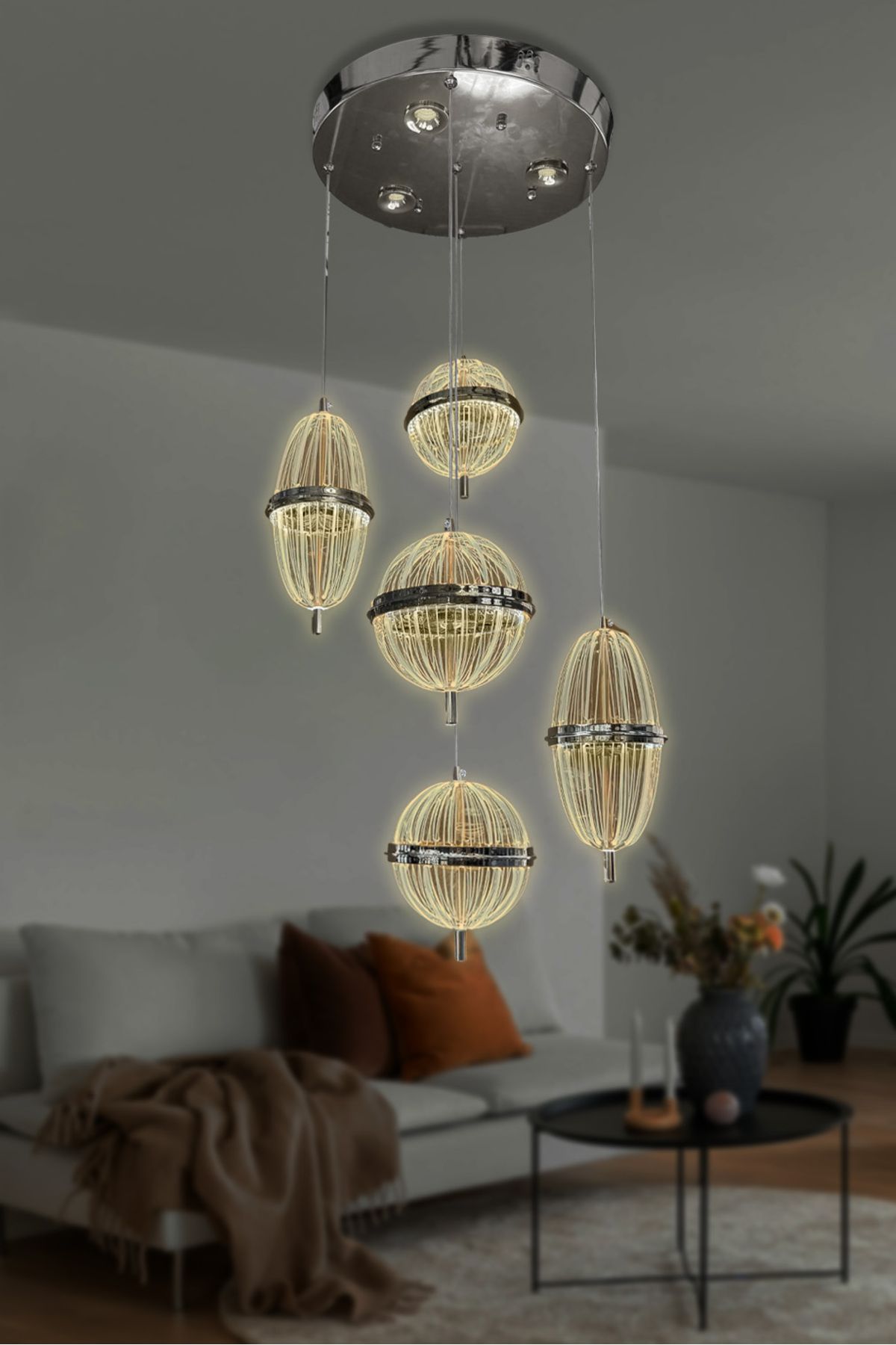 RSCOLLECTIONS Orbella 5 li Sarkıt Led Avize