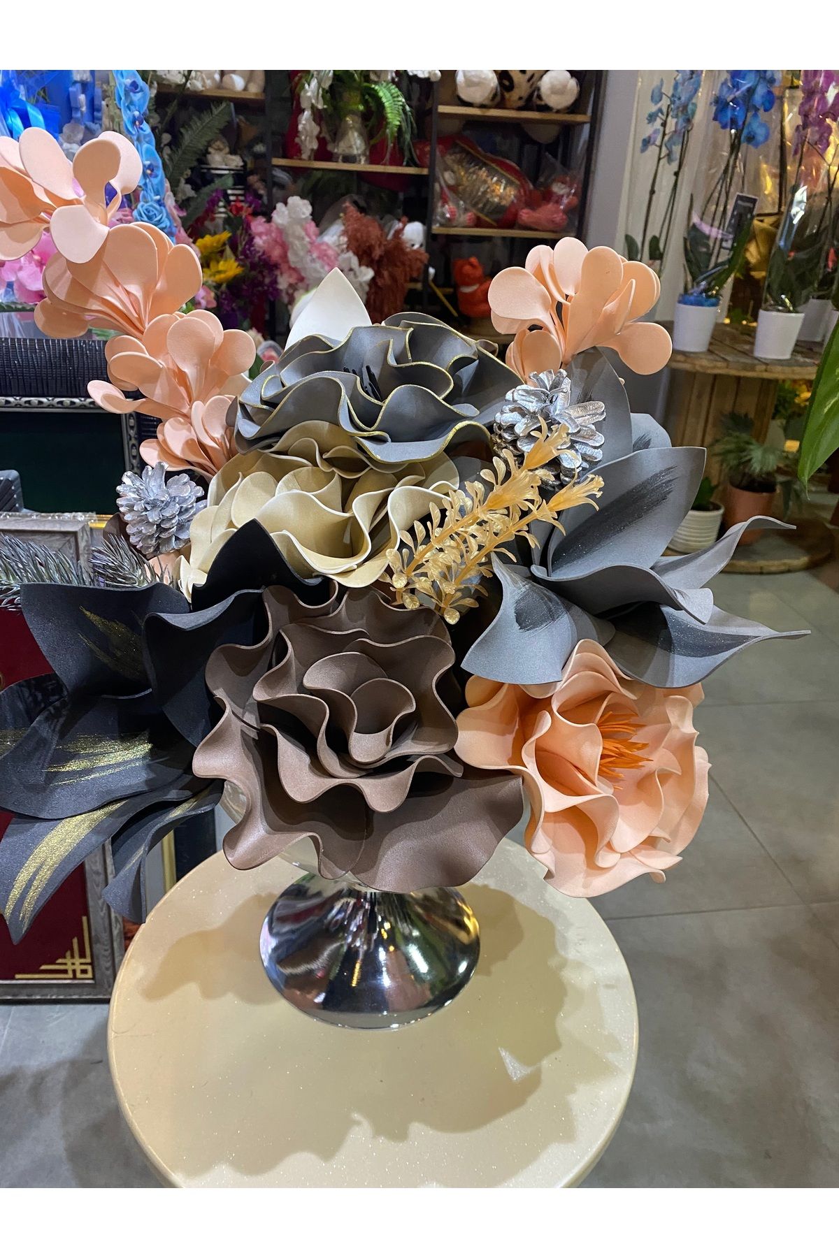 Home Vazoda büyük yapay renkli Lilyum çiçek salon dekoratif çiçek
