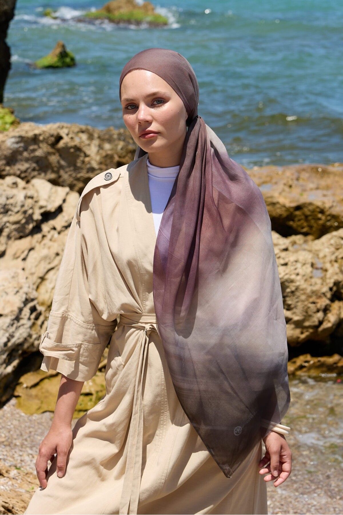 Modakaşmir-Gradient Pattern Moon Shawl 2