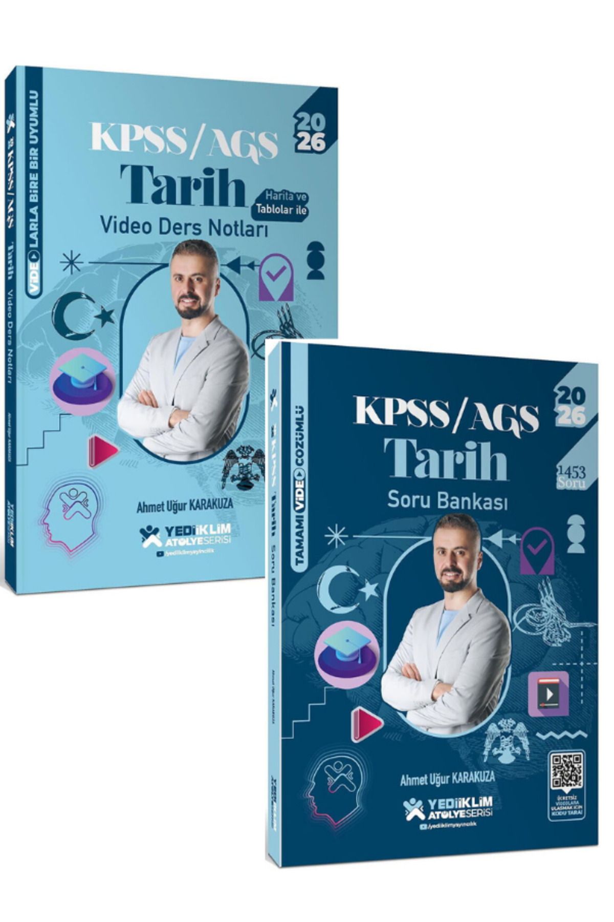 Yediiklim Yayınları 2026 KPSS Atölye Serisi Genel Kültür Tarih Video Ders Notu ve Soru Seti 2 Kitap Ahmet Uğur KARAKUZA