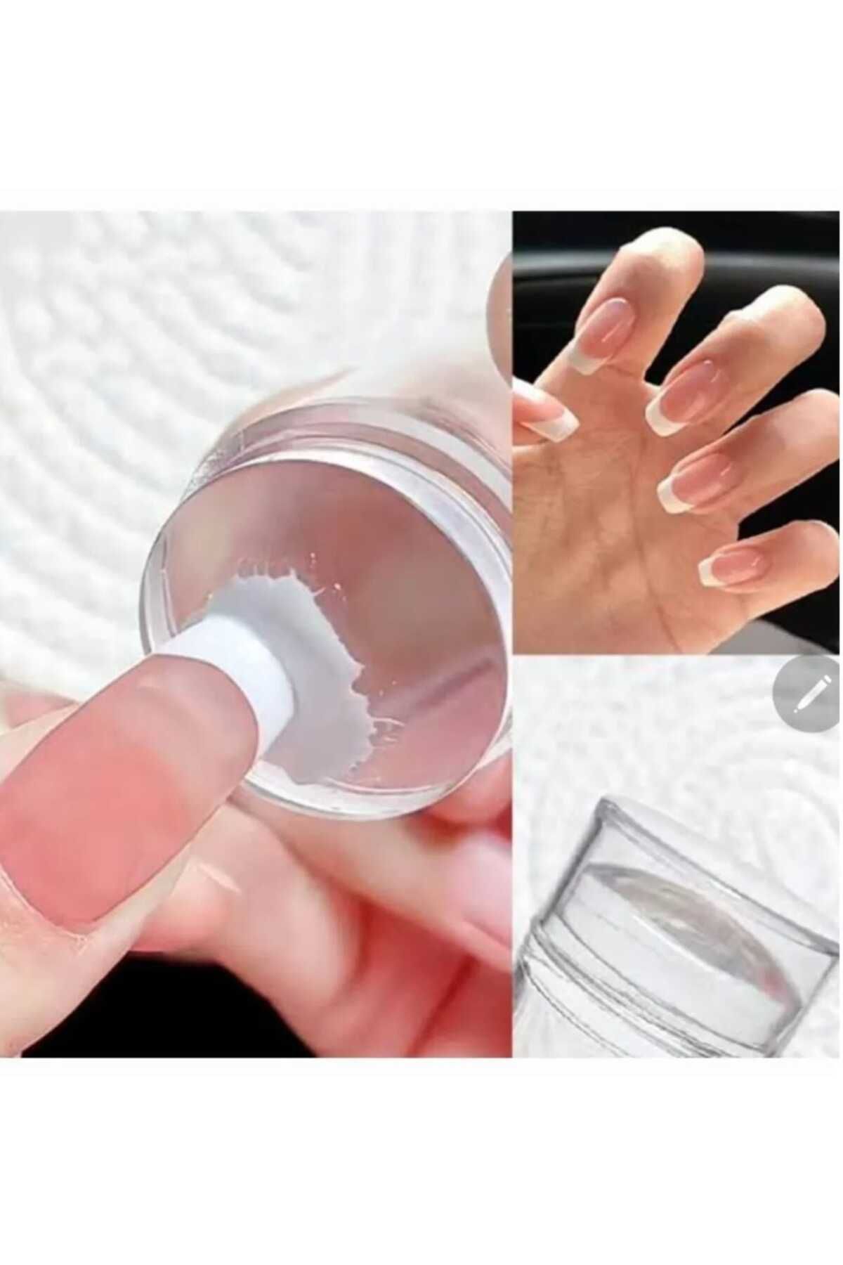 lawrenceshop 2 Adet Oje Sürme Şekil Verme Tırnak Süs Pürüzsüz Yüzey Oje Sürme Stamperi Tırnak Bakım Aparatı