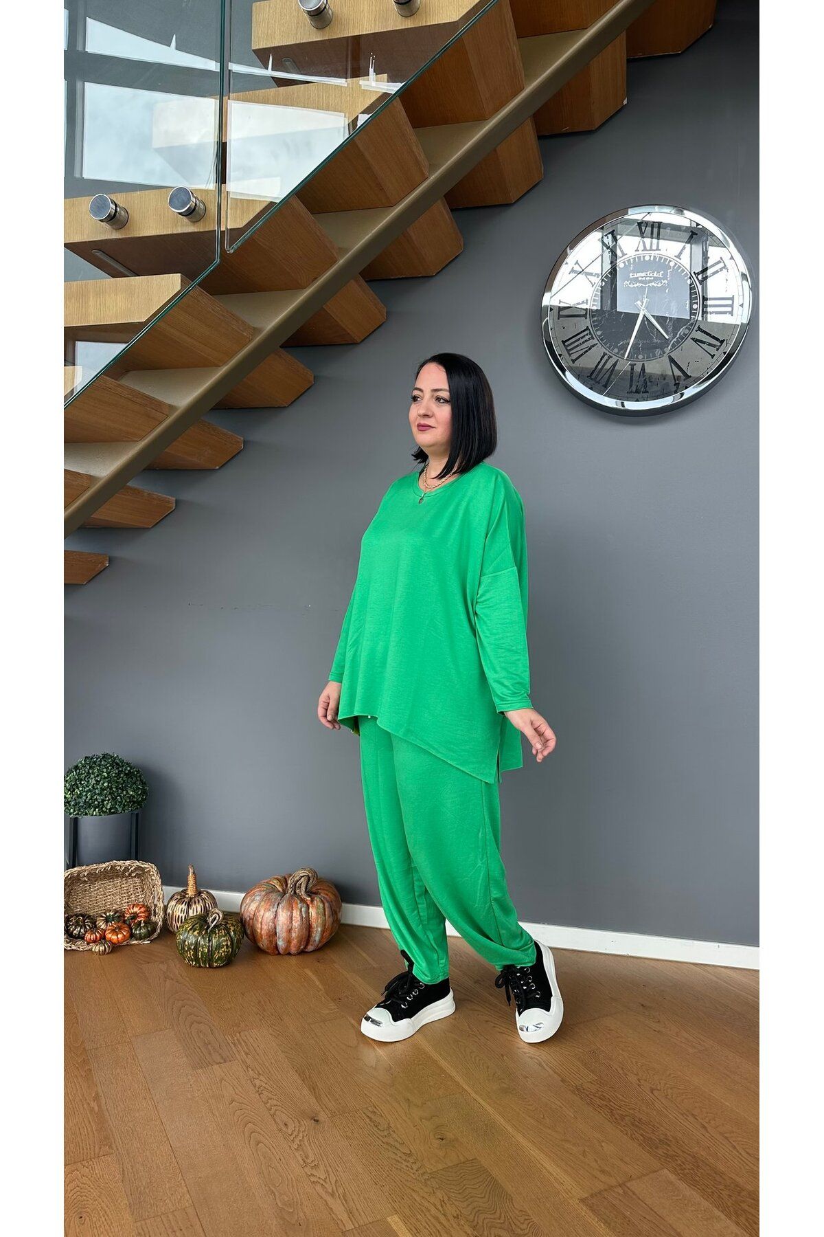 Vio Moda Büyük Beden Şalvar Takım ( Standart Beden)