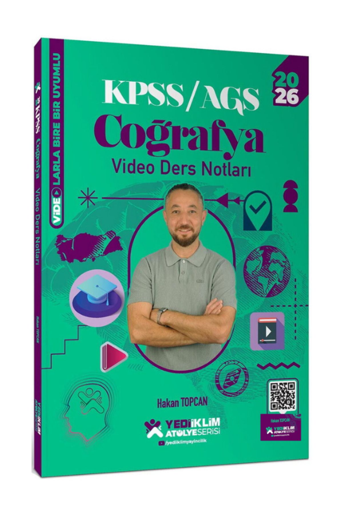 Yediiklim Yayınları Atölye Serisi 2026 KPSS AGS Genel Kültür Coğrafya Video Ders Notları Hakan Topcan