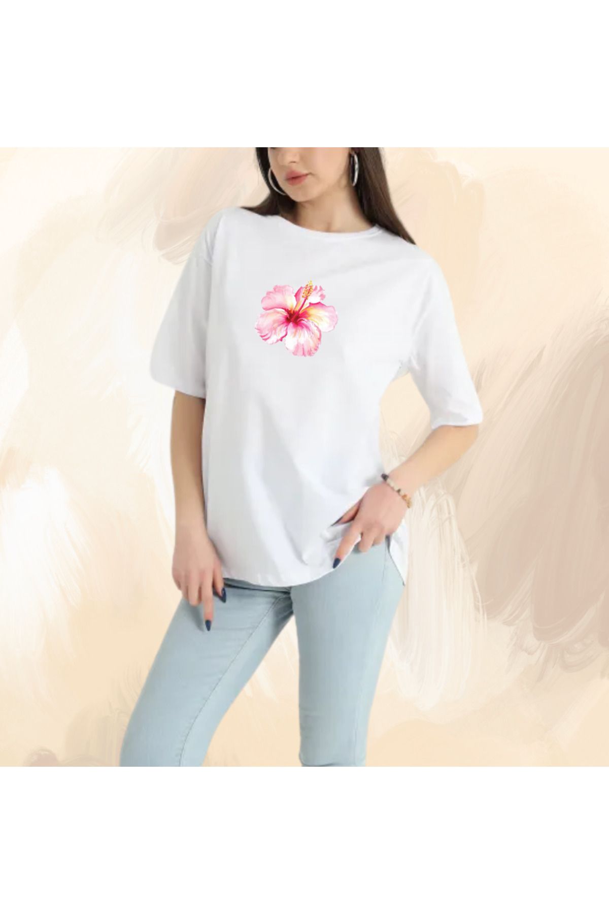 ZAFFİEL Çiçek Baskılı T-shirt
