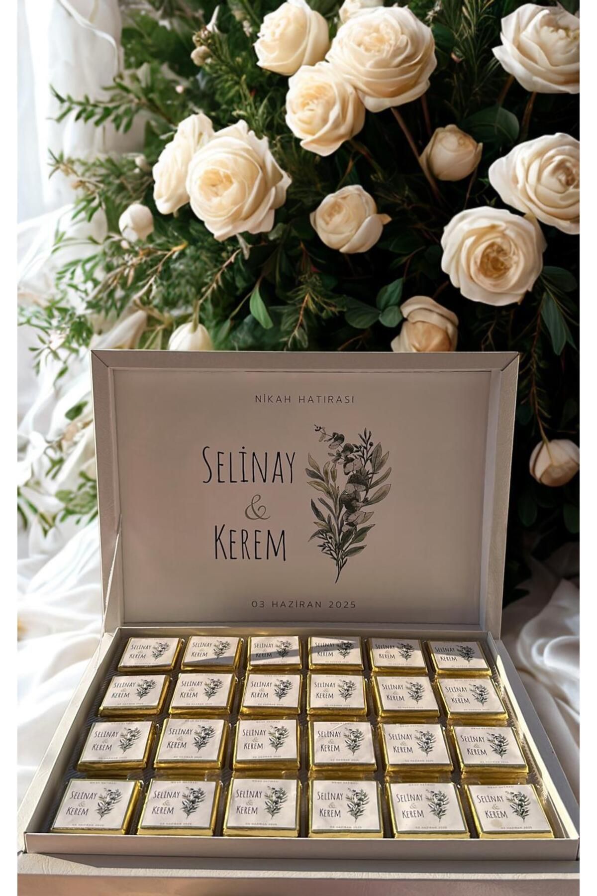 Lara Living Crafts 72 adet karton kutuda söz nikah nişan çikolatası