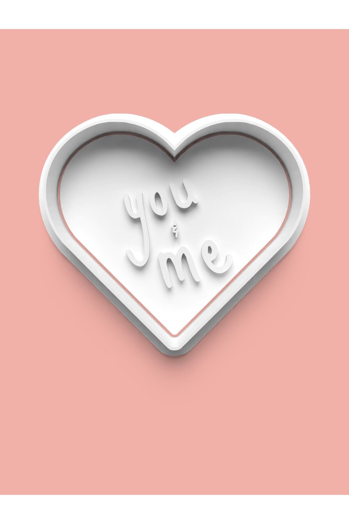 AKTASTORE You and Me Yazılı Kalp Kurabiye Kalıbı Ve Şeker Hamuru Kalıbı