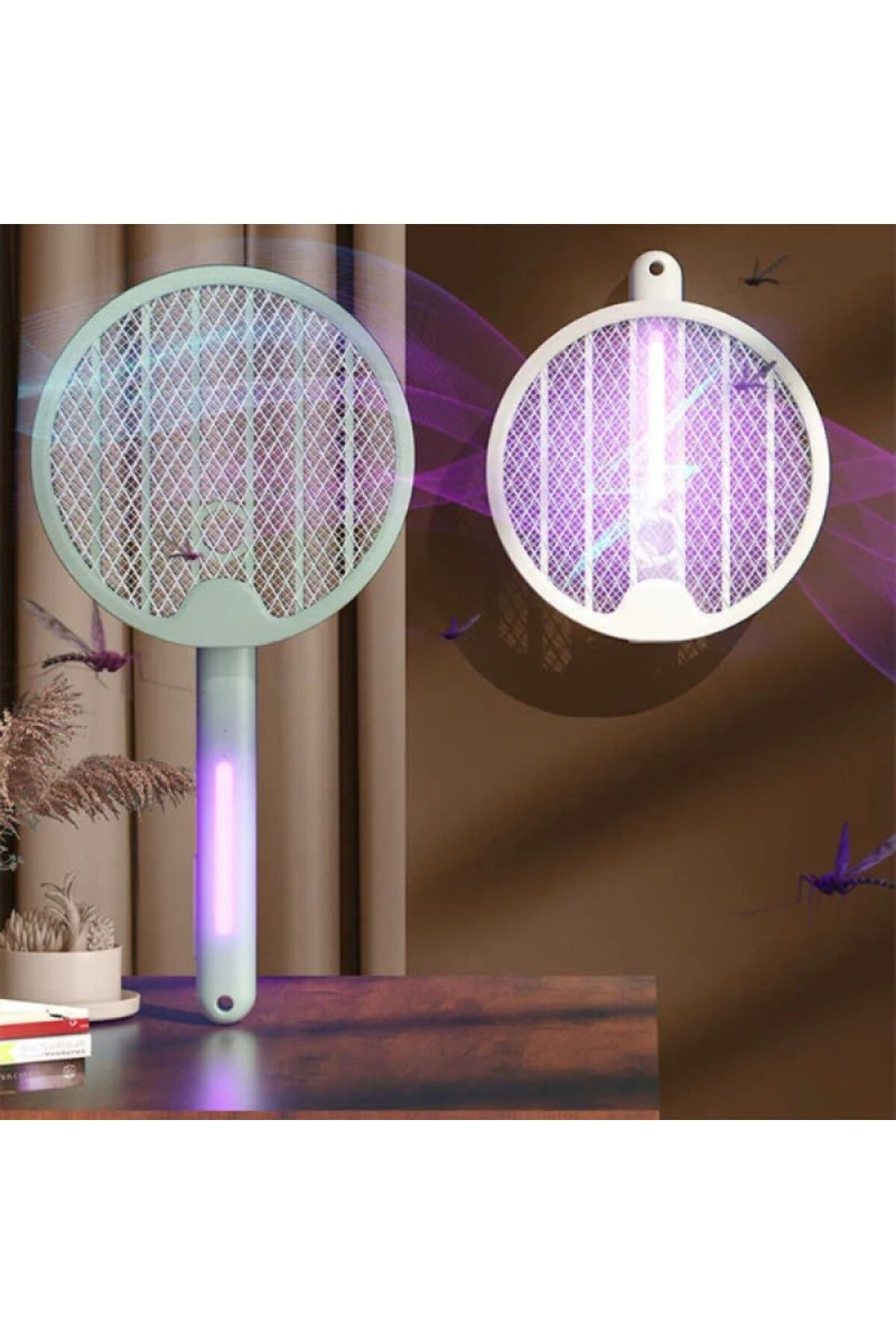 Hediye Rüzgarı Elektrikli Sivrisinek Öldürücü Raket – USB Şarjlı Katlanabilir UV Elektrikli Sinek Raket