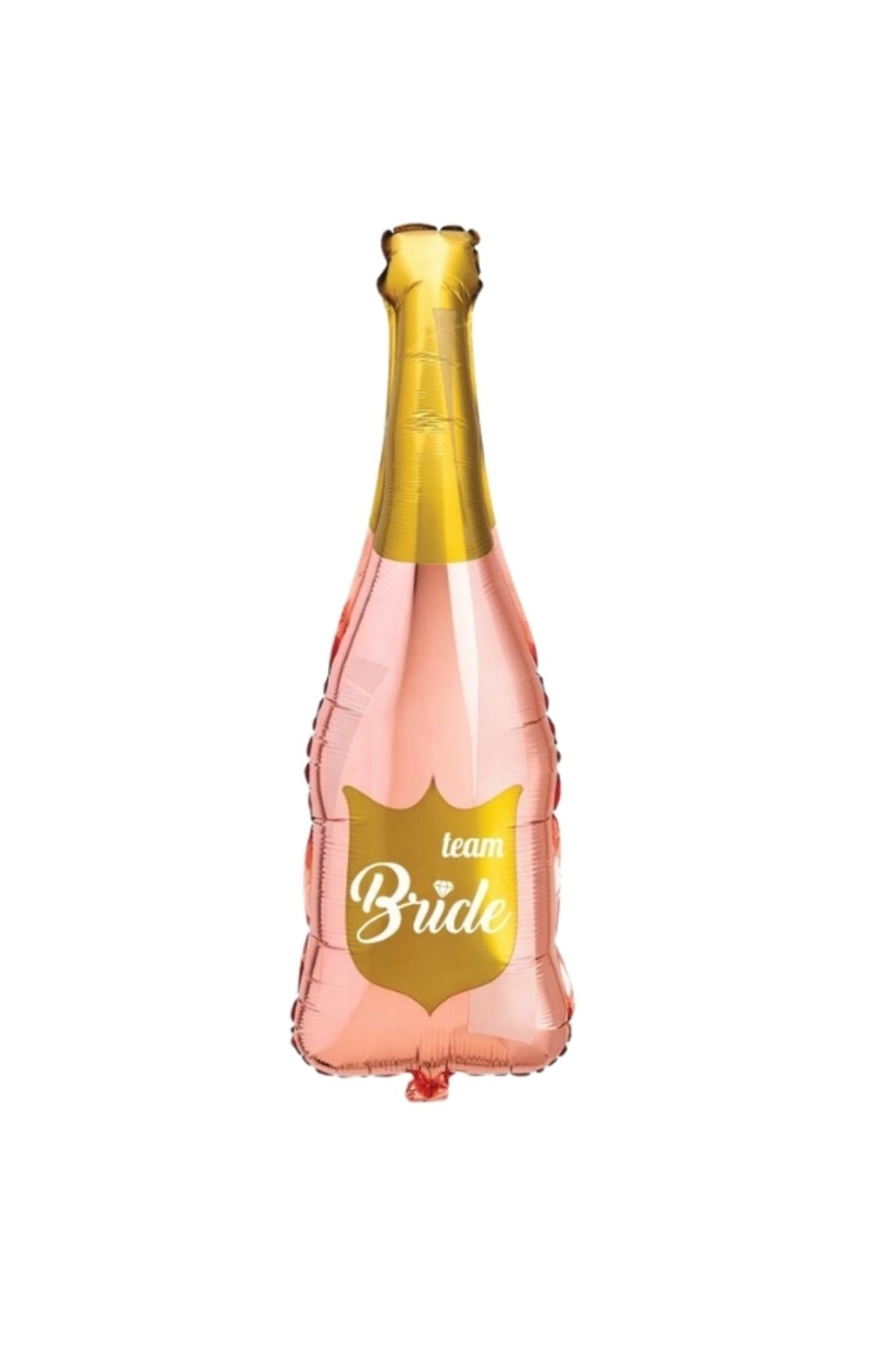 OEM Team Bride Yazılı Pembe-Gold Şampanya Şişesi Folyo Balon (40”)