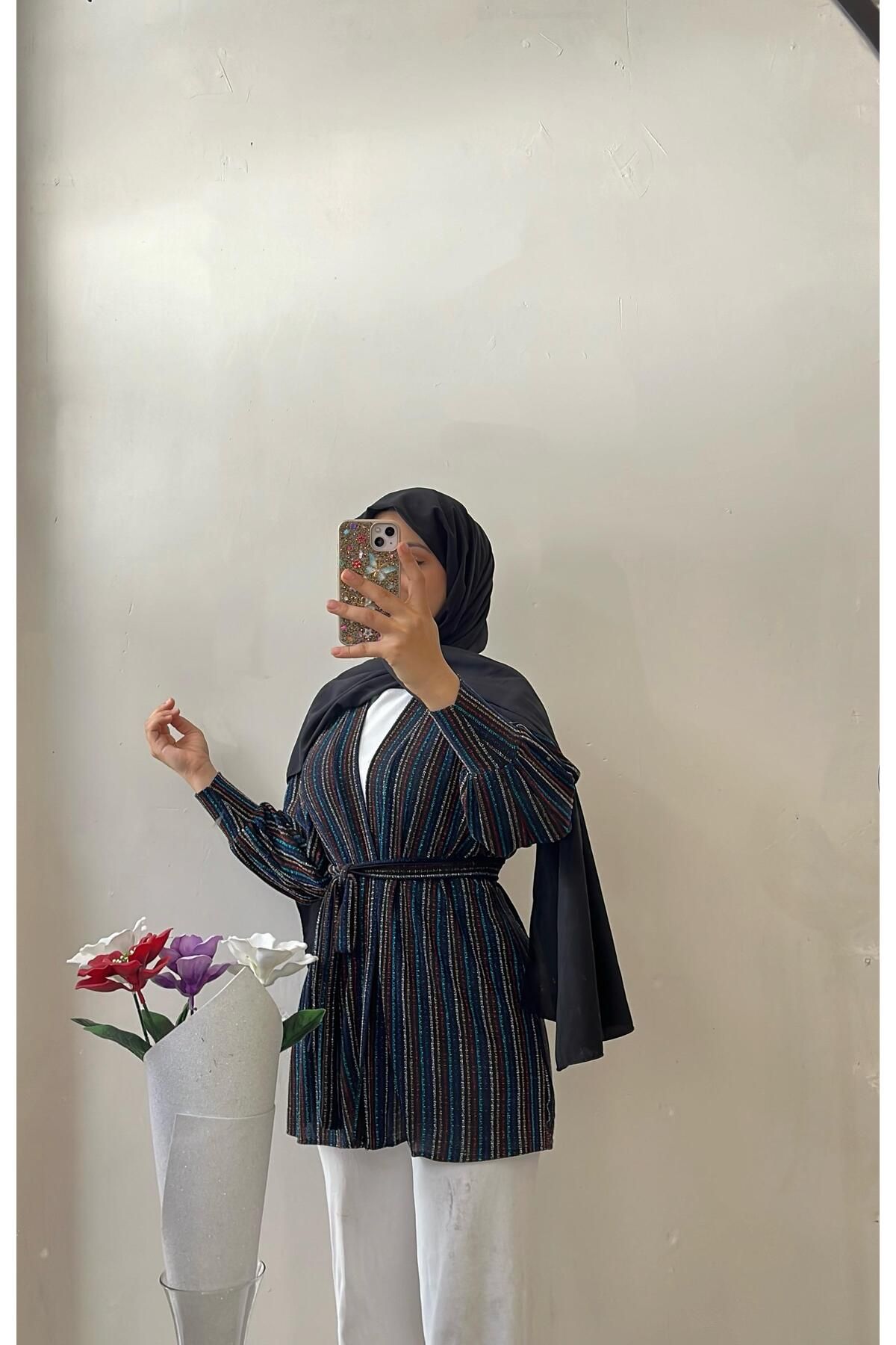 DİLEKBUTİK-Striped Kimono 2