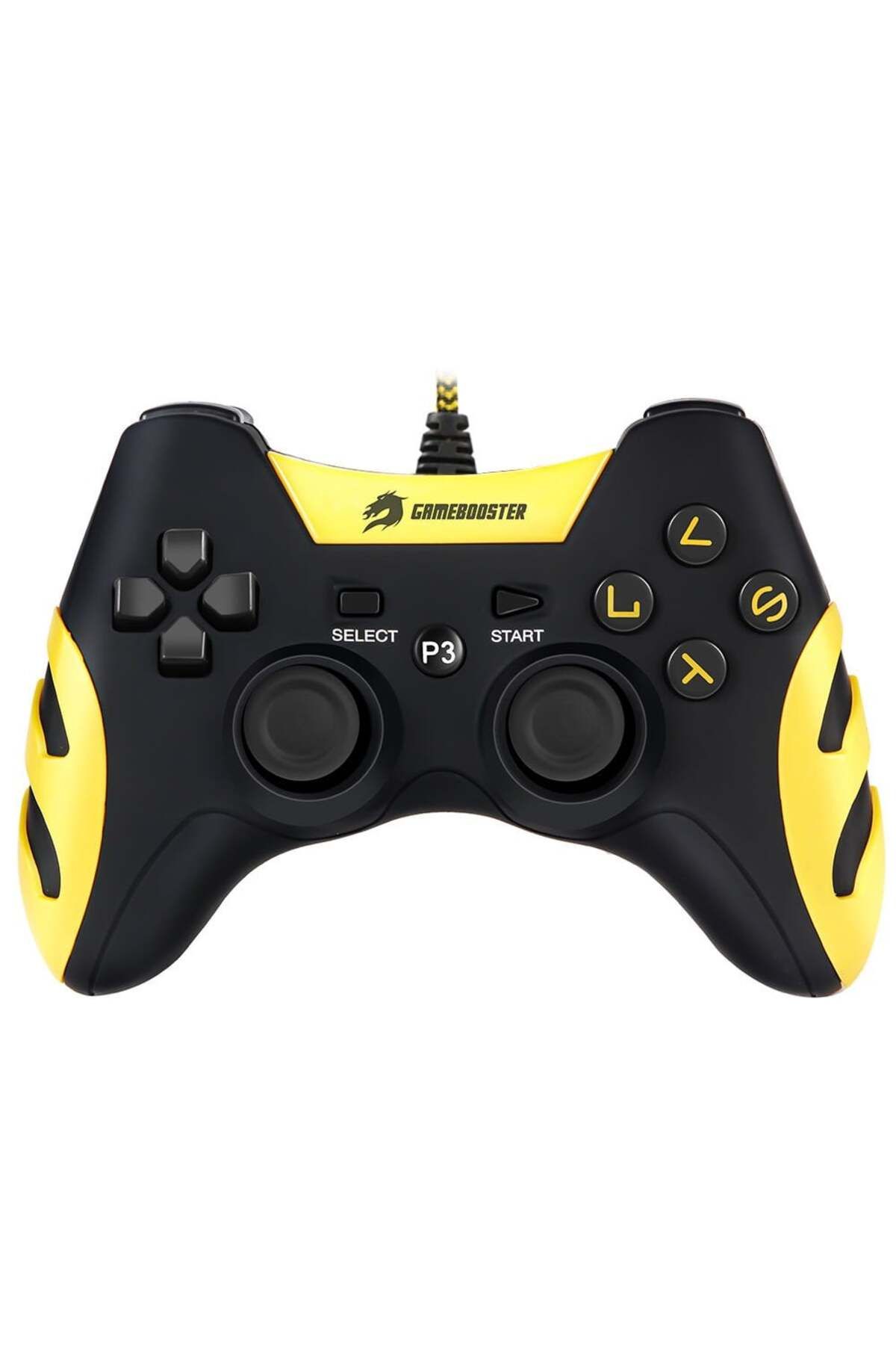 GAMEBOOSTER GB-J54Y PS3 / PC Uyumlu Sarı Kablolu Dualshock Titreşimli Gamepad
