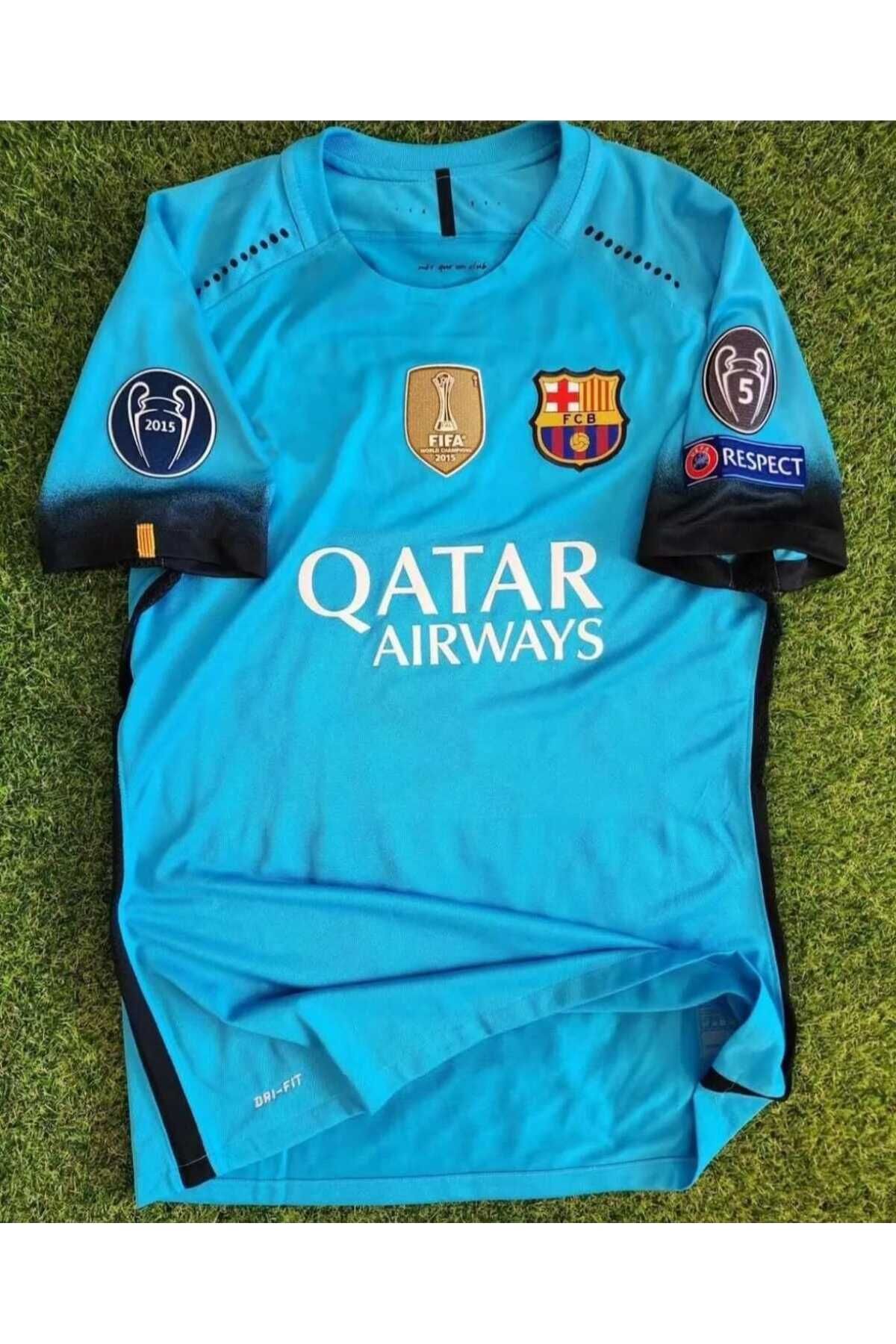 After Party Fc. B.a.r.c.e.l.o.n.a Lionel Messi 2015/16 Sezonu Özel Nostalji Forması (TURKUAZ) vs spor atlet