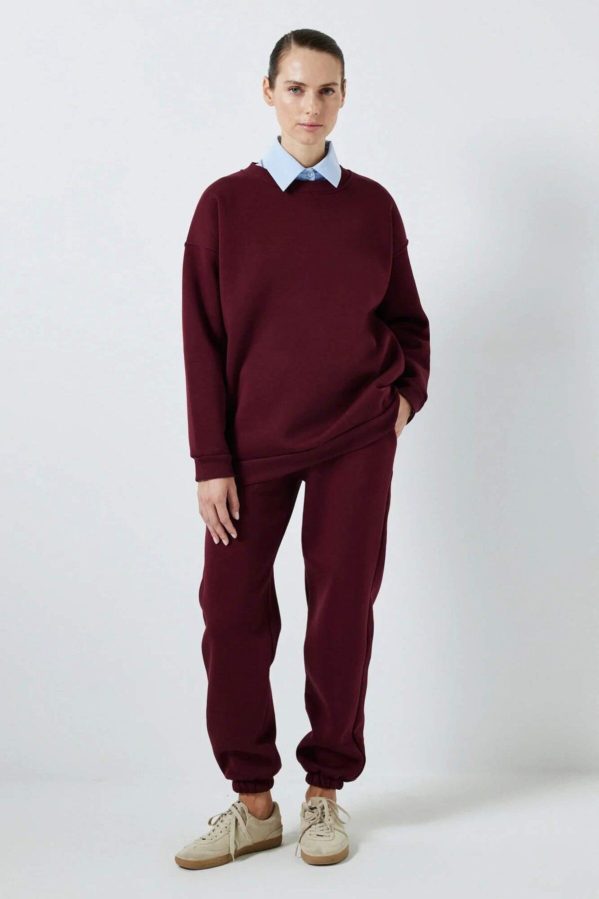 Touche Sweatshirt Eşofman Takım Bordo