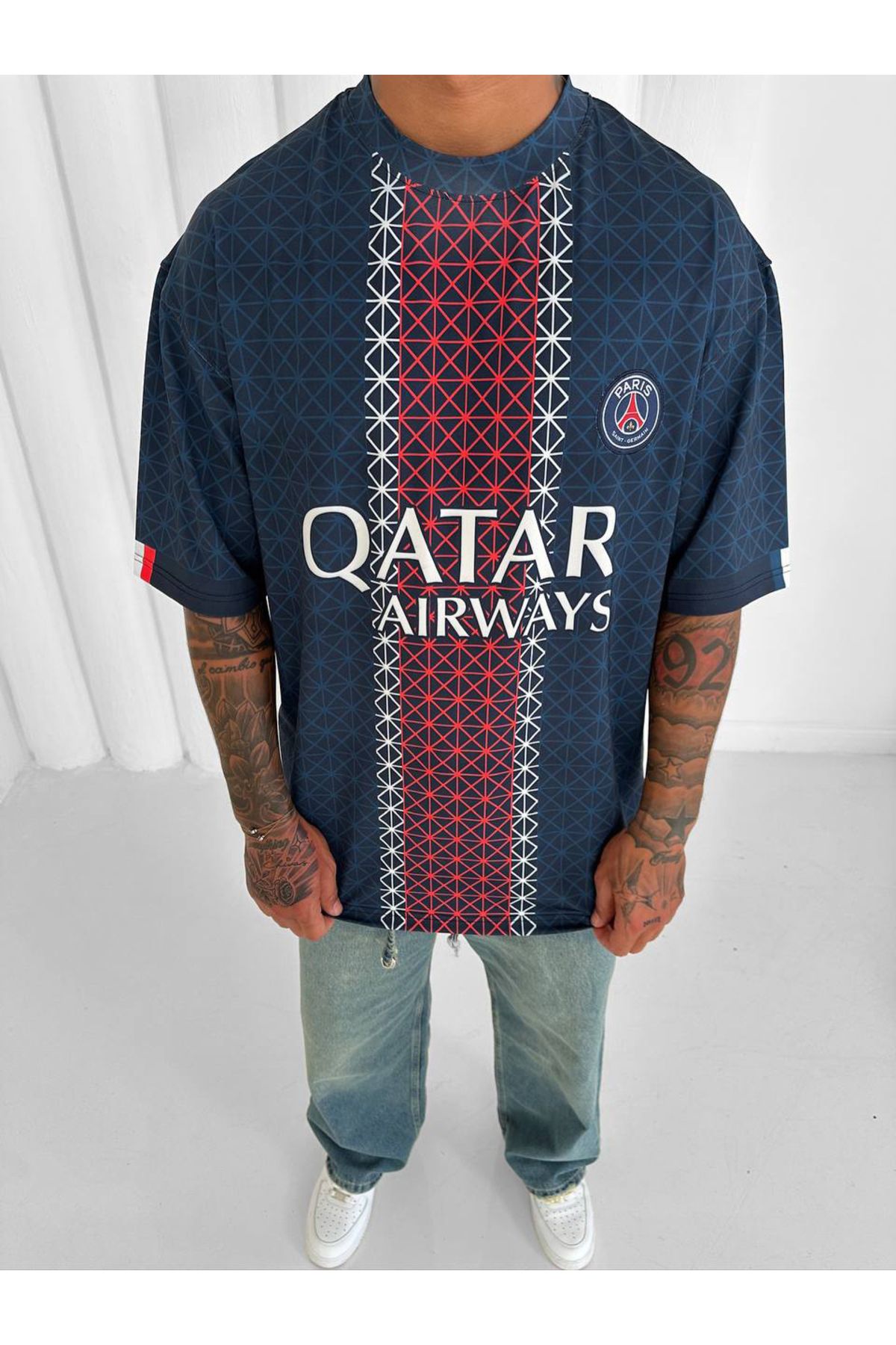 SENTİNEL WEAR PSG NAKIŞLI OVERSIZE KONSEPT T-SHIRT ( YÜKSEK KALİTE)
