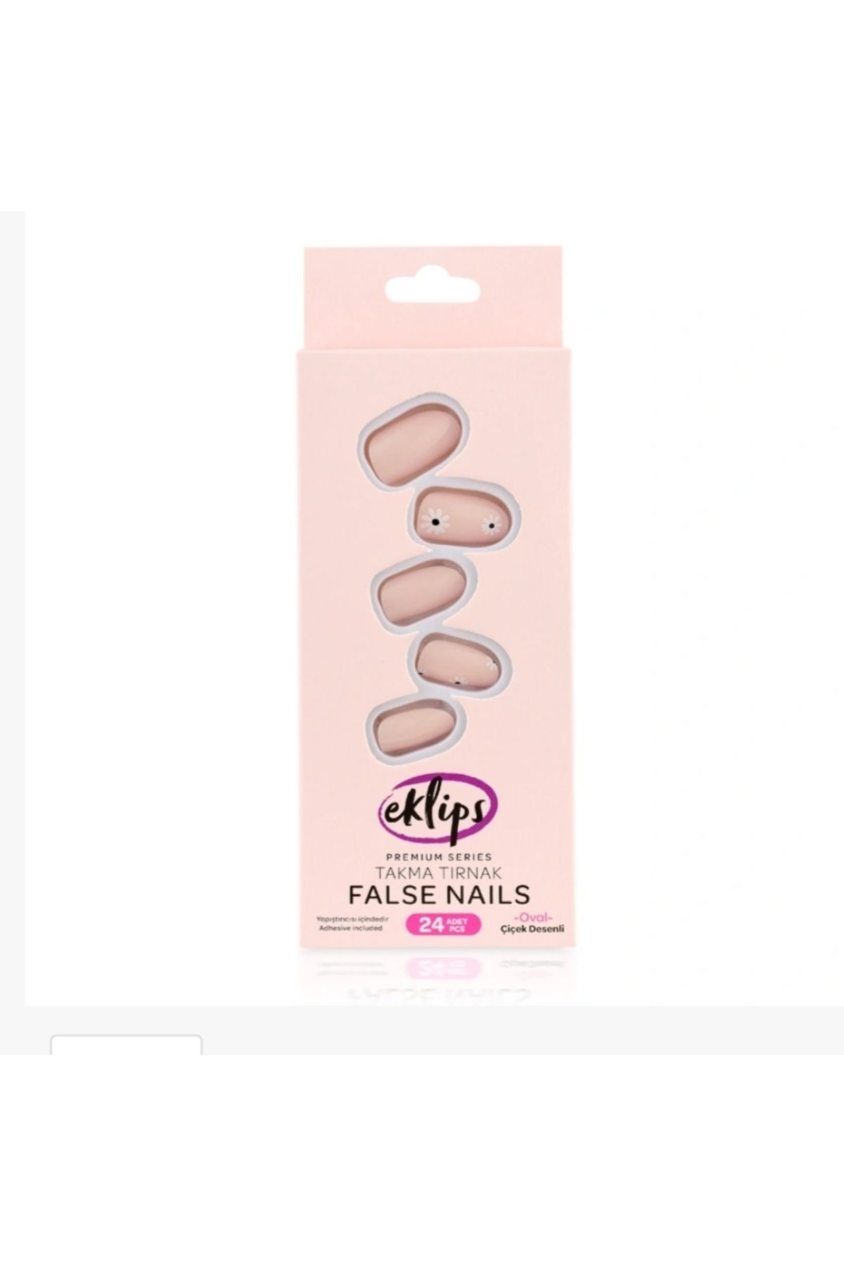eklips Takma Tırnak Çiçekli Oval