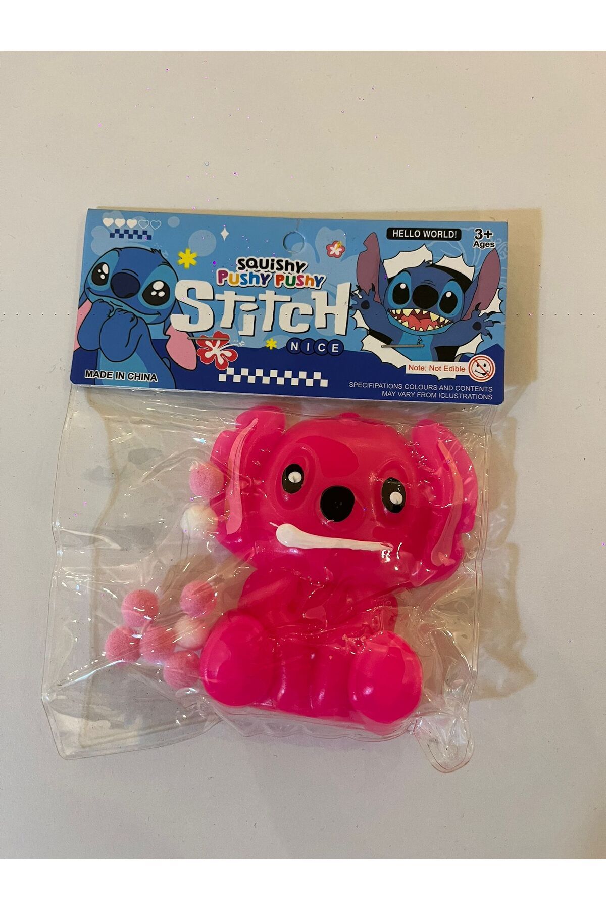Umut Stitch squishy PEMBE oyuncak taba sukuşi kapibara Sıkma Oyuncağı, Uzayan Stres Topu