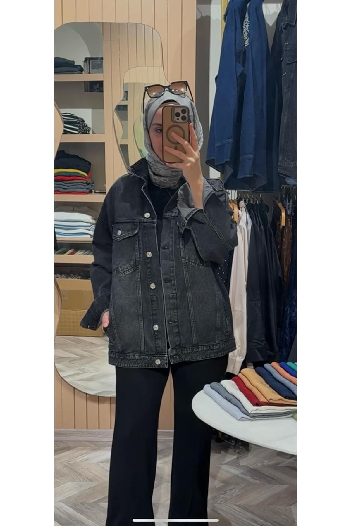 Touche Cepli Denim Ceket Antrasit