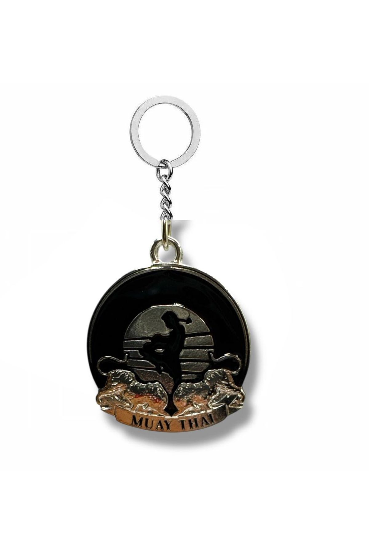 Herşey Nota Ringin Ruhu – Muay Thai Figürlü Unisex Metal Anahtarlık