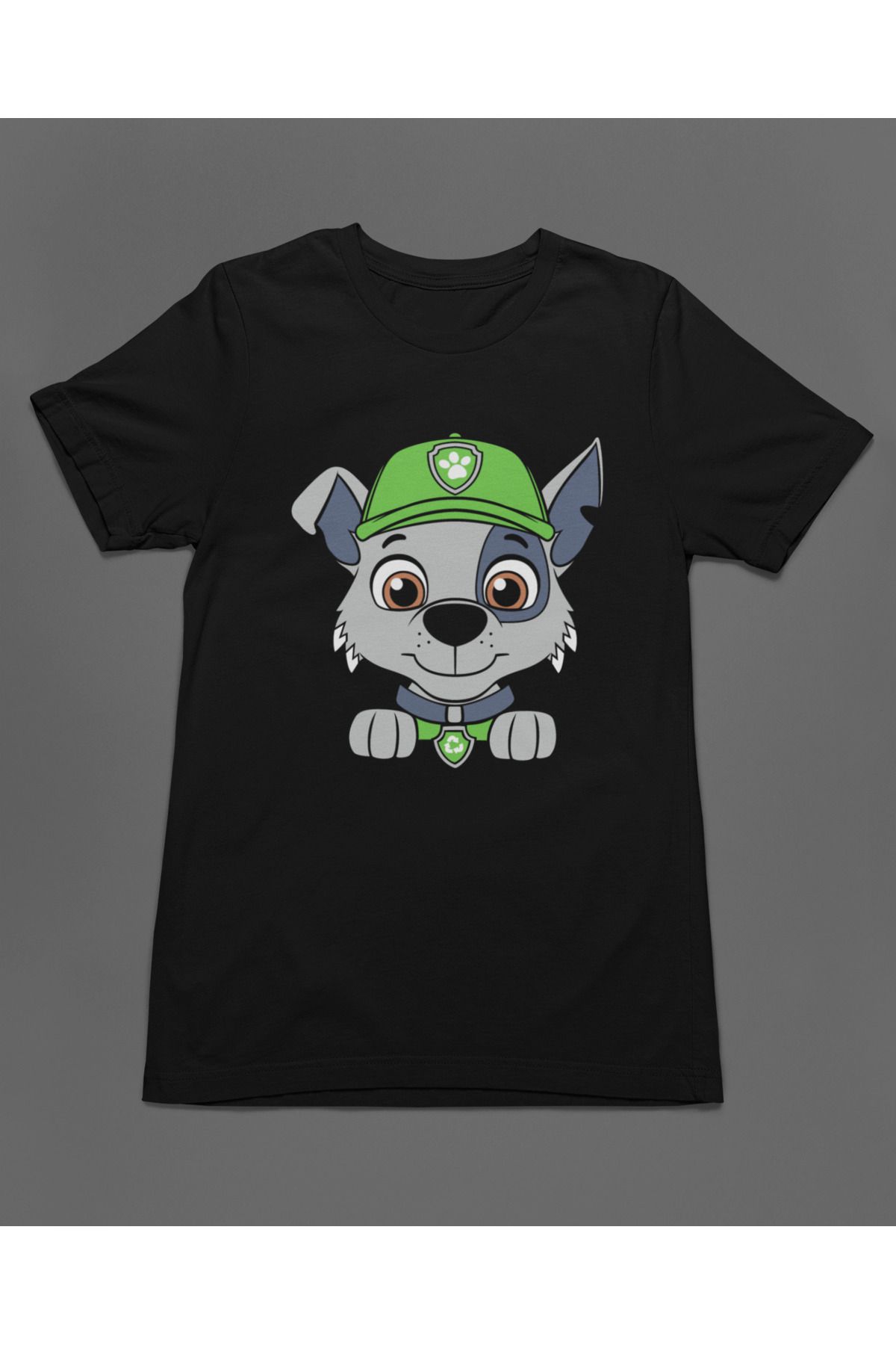 Bumeta Yeşil Şapkalı Kurtarıcı Rocky Paw Patrol Unisex Tişört T-Shirt