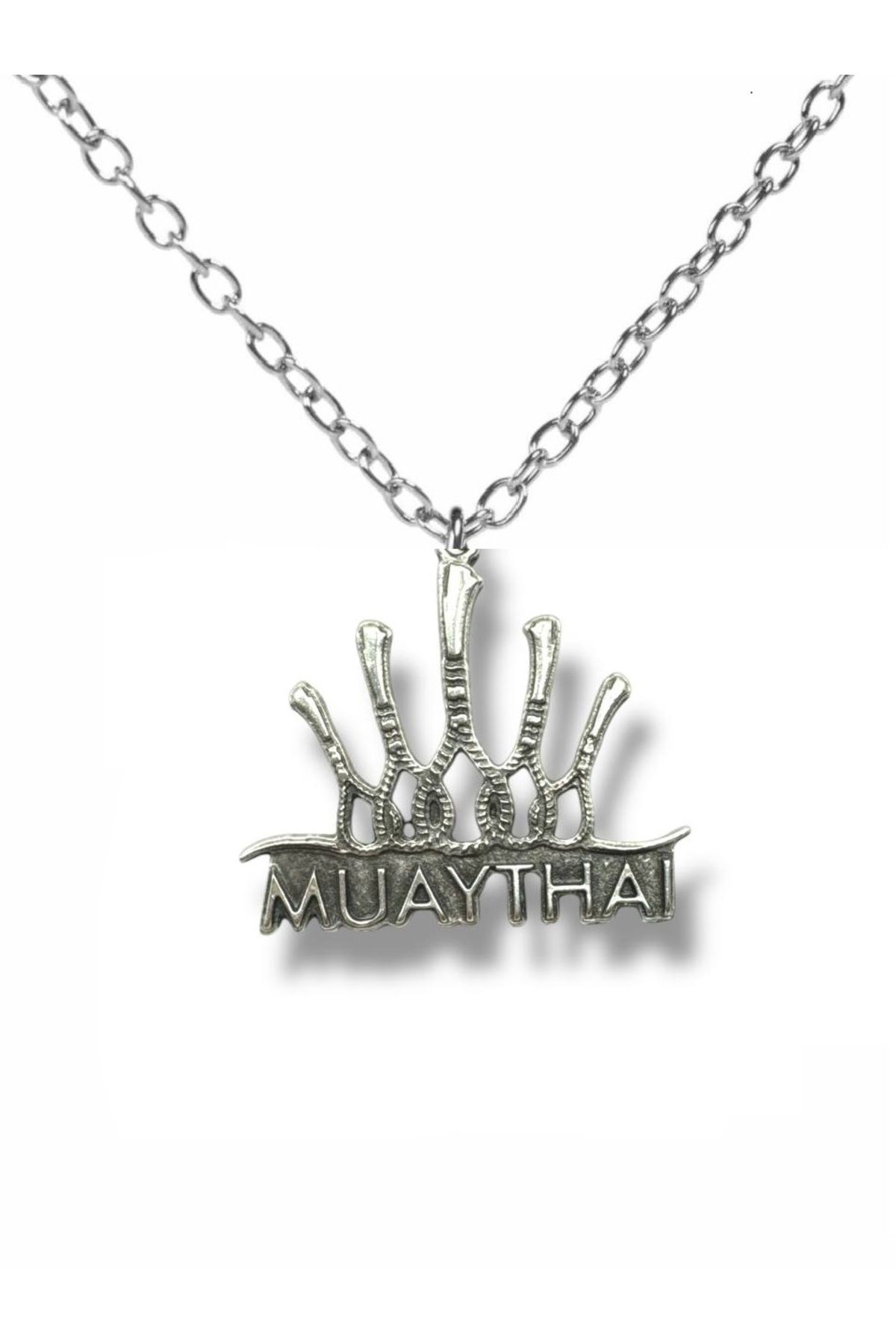 Herşey Nota Muay Thai King – Dövüş Sanatlarının Kralı Unisex Kolye (60 cm Zincirli)
