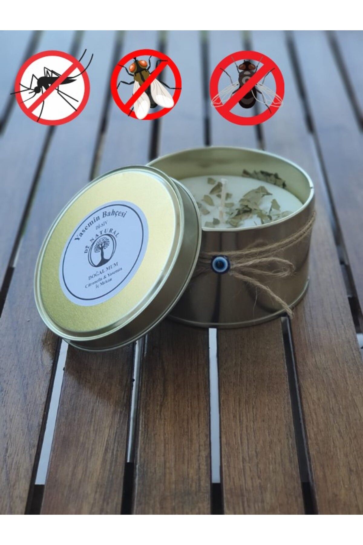 di naturel Yasemin Bahçesi Citronella Sivrisinek Kovucu Mum İç Mekan 280 gr