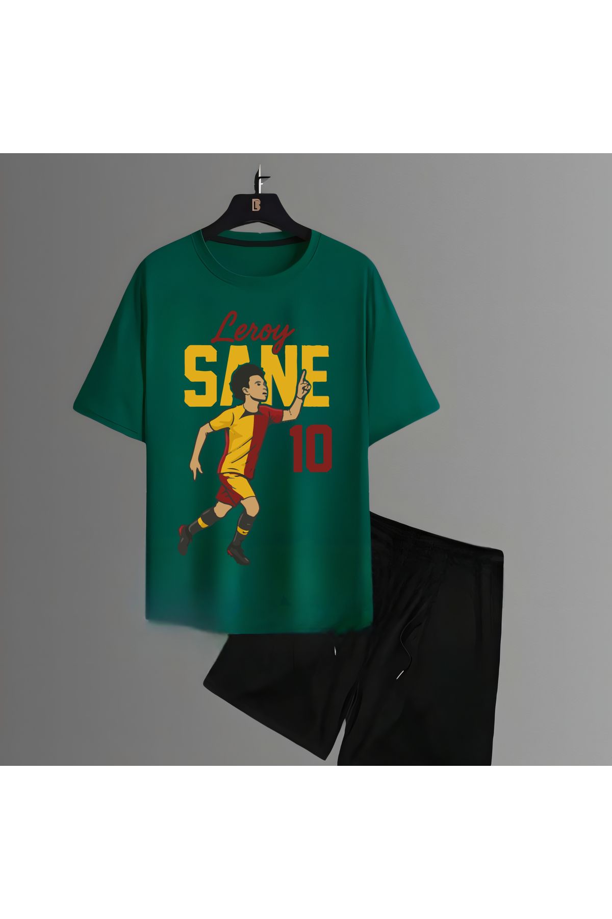 Biy Store Galatasaray lorey Sane karikatür forma futbol baskılı unisex erkek tişört kadın tshirt şort takımı